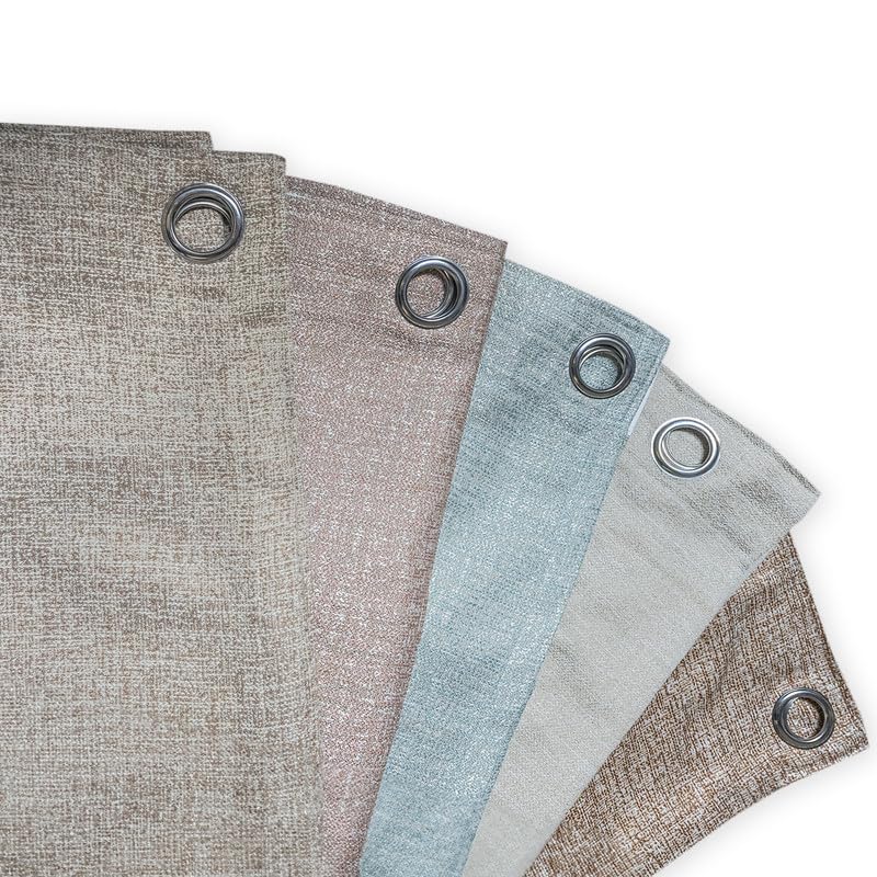 INtex CURTAINS HOUSE Natural Linen Curtains & Drapes with Steel Grommets, providing Semi-Sheer privacy and Light Filtering for Bedroom-Living Room. 2 Pieces Beige 130W x 230L CM