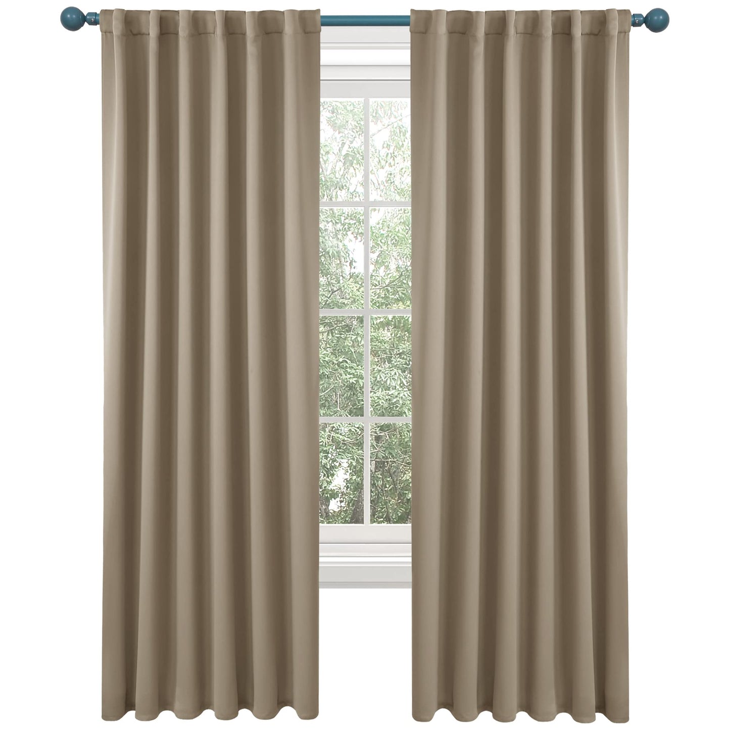 Elegant Blackout Curtains-Back Tap design-thermal Insulated fabric-for room Darkness - 1 Piece