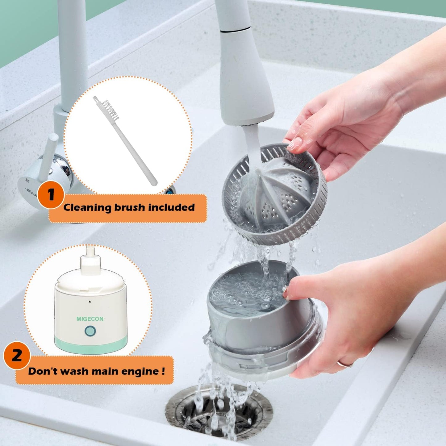 Citrus juicer, electric orange squeezer with powerful motor and usb charging cable, juicer extractor, lime juicer, suitable for orange, citrus, apple, grapefruit and pear.