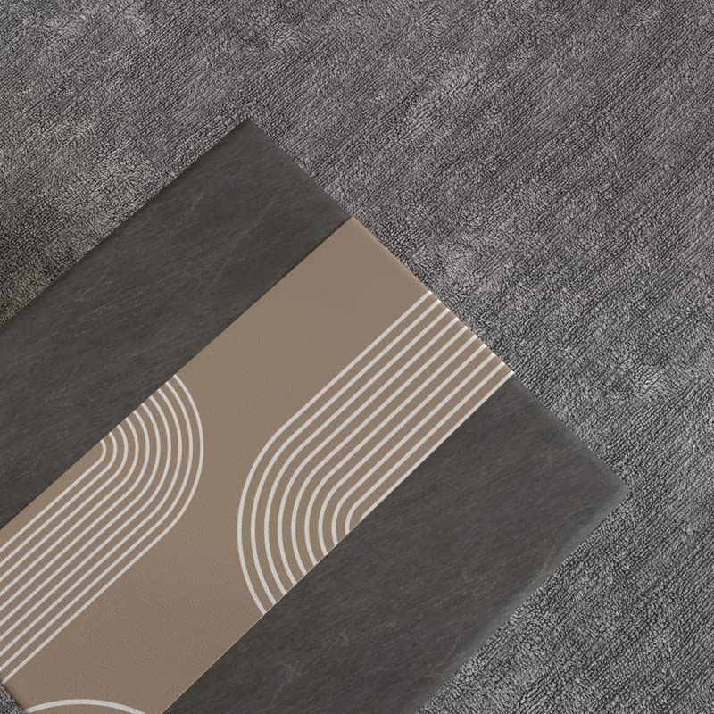 Lynn Canvas Table Runner in Beige & Blue, a 35x140 cm durable decorative centerpiece with a subtle and sophisticated modern pattern, perfect for a chic, minimalist, or contemporary table