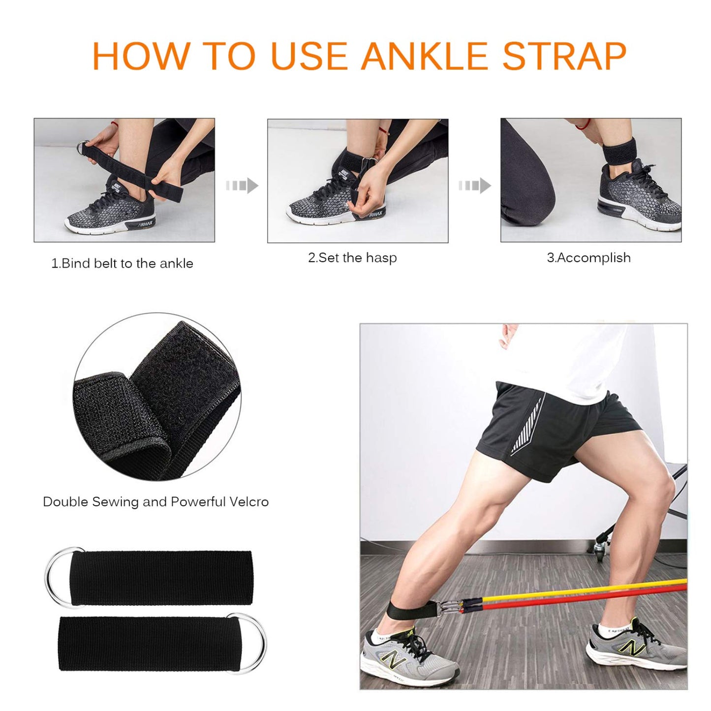 Exercise Resistance Bands Set 5 pcs for Strength Training and Fitness – Tension Tubes with Handles, Door Anchor, Ankle Straps, Carry Bag, Band Guard, and Workout Guide for Men and Women