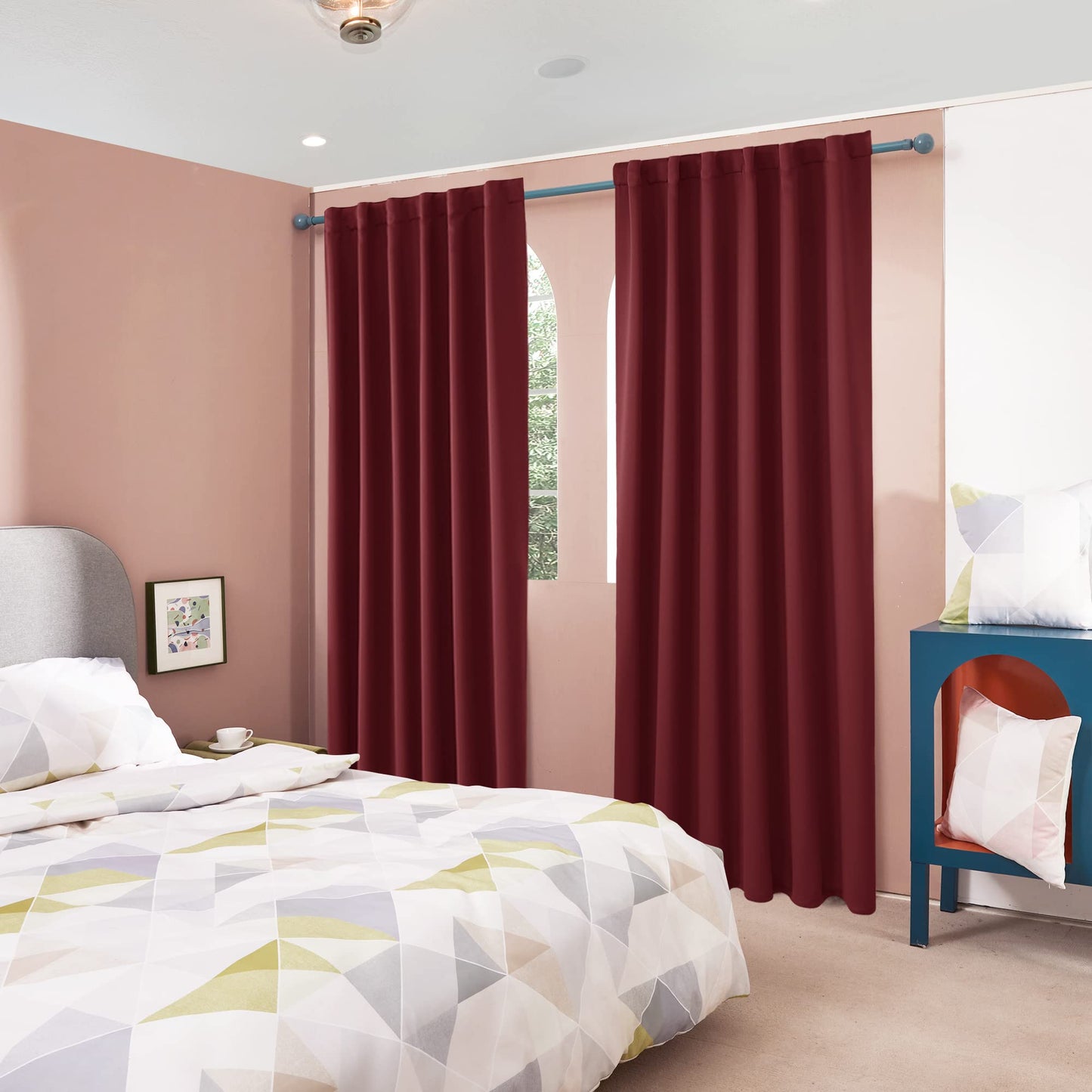 Elegant Blackout Curtains-Back Tap design-thermal Insulated fabric-for room Darkness - 1 Piece