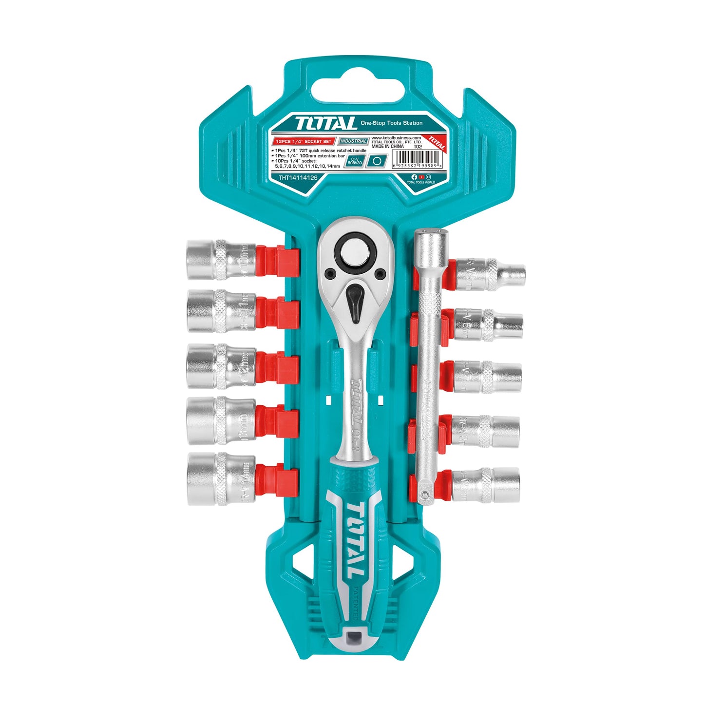 TOTAL 12 PCS 1/2 SOCKET SET (THT141121)