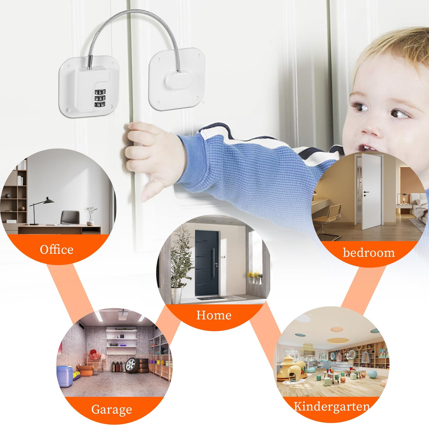 WUISOLQP 2 Pcs Password Fridge Lock, Children Safety Refrigerator Door Lock, Fridge Lock, Cupboard Lock with 3M Strong Adhesive for Drawer Fridge Freezer Cupboard