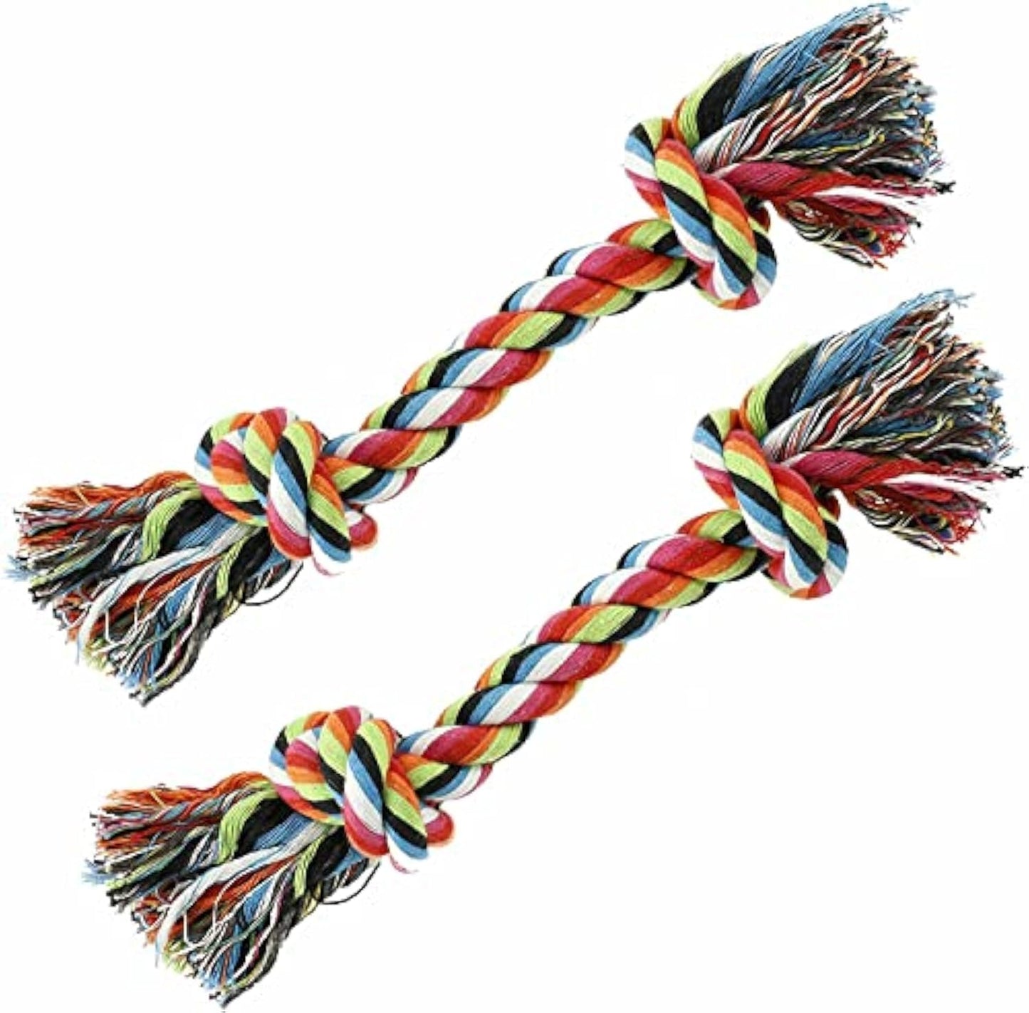 Feipet Dog Puppy Cotton Rope Tug Toy - 2 Pack, 15 cm