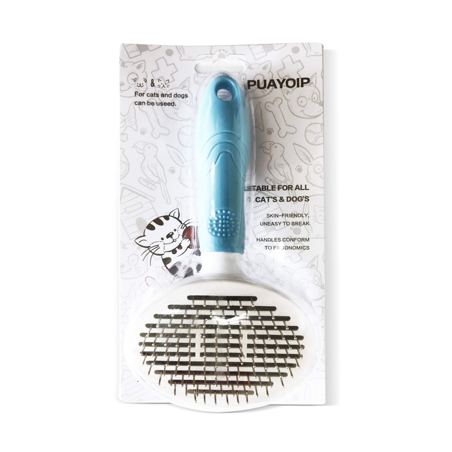 Ubrand PUAYOIP Cat Grooming Brush Hair Removal Cat and Dog Comb, Hair Slicker Brush ,Self Cleaning and Styling Hair Removal Comb Brush