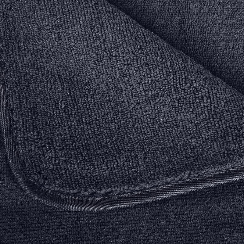 4-Piece Towel Set, 100% Cotton ? Includes 1 Bath Towel 140 cm x 70 cm, 1 Hand Towel 100 cm x 50 cm, 2 Washcloths 30 cm x 30 cm, Quick Dry, Super Soft, Highly Absorbent, No Fade, Black