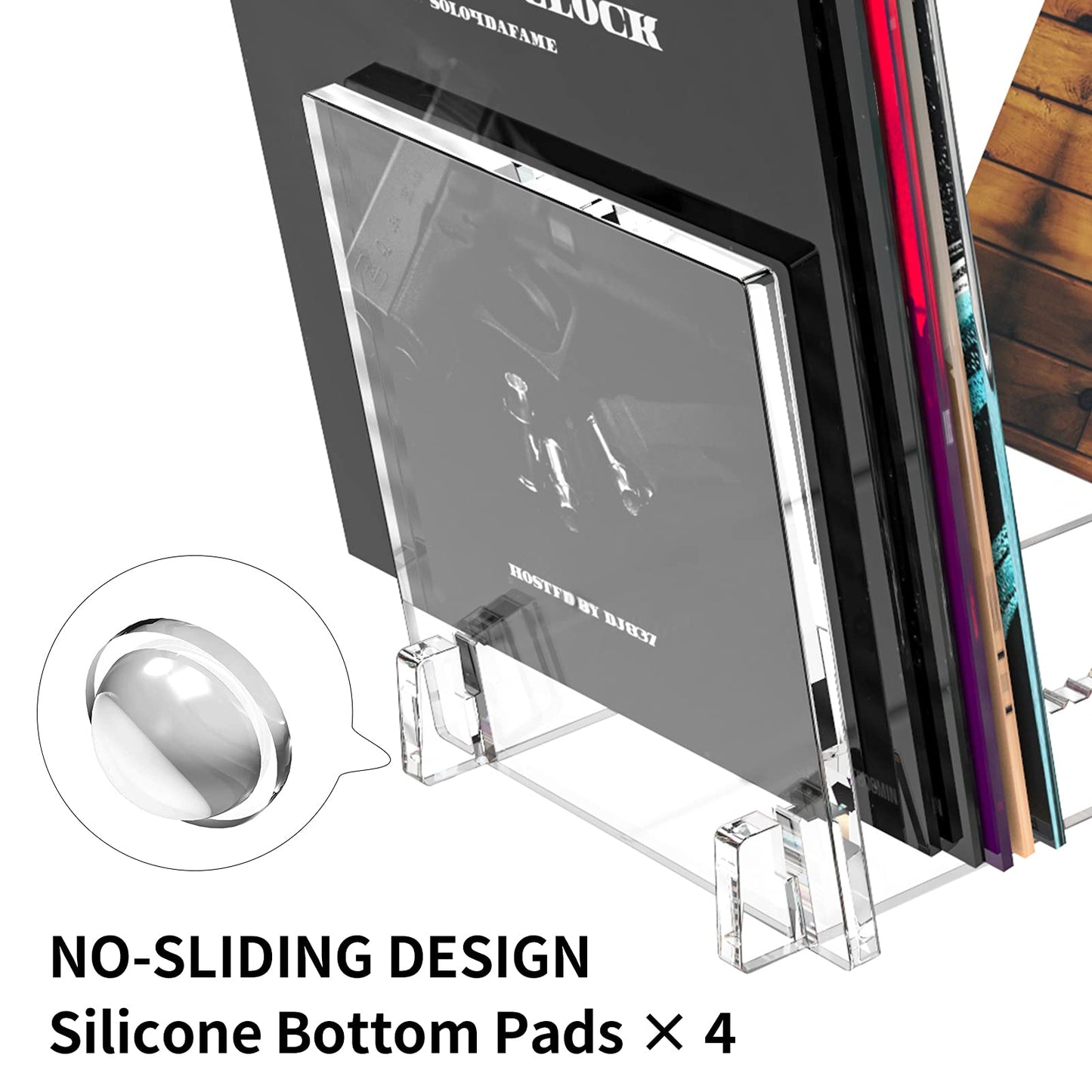 Acrylic Vinyl Record Storage Holder – Holds up to 20 KG Albums, 35 cm Clear Desktop Rack and Organizer Shelf, Modern Portable Stand for Home and Office Display