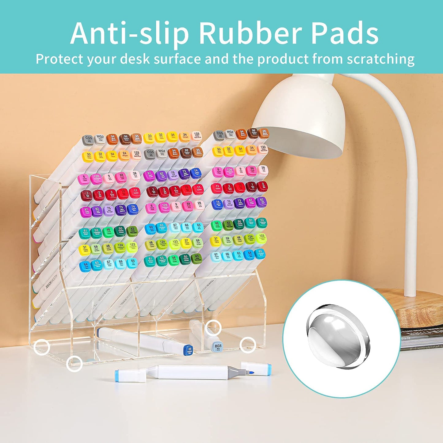 Multi-Functional Acrylic Pen and Marker Organizer for Desk, 12-Compartment Clear Desktop Pencil Holder and Stationary Caddy for Efficient Home, Office, and Art Supply Organization