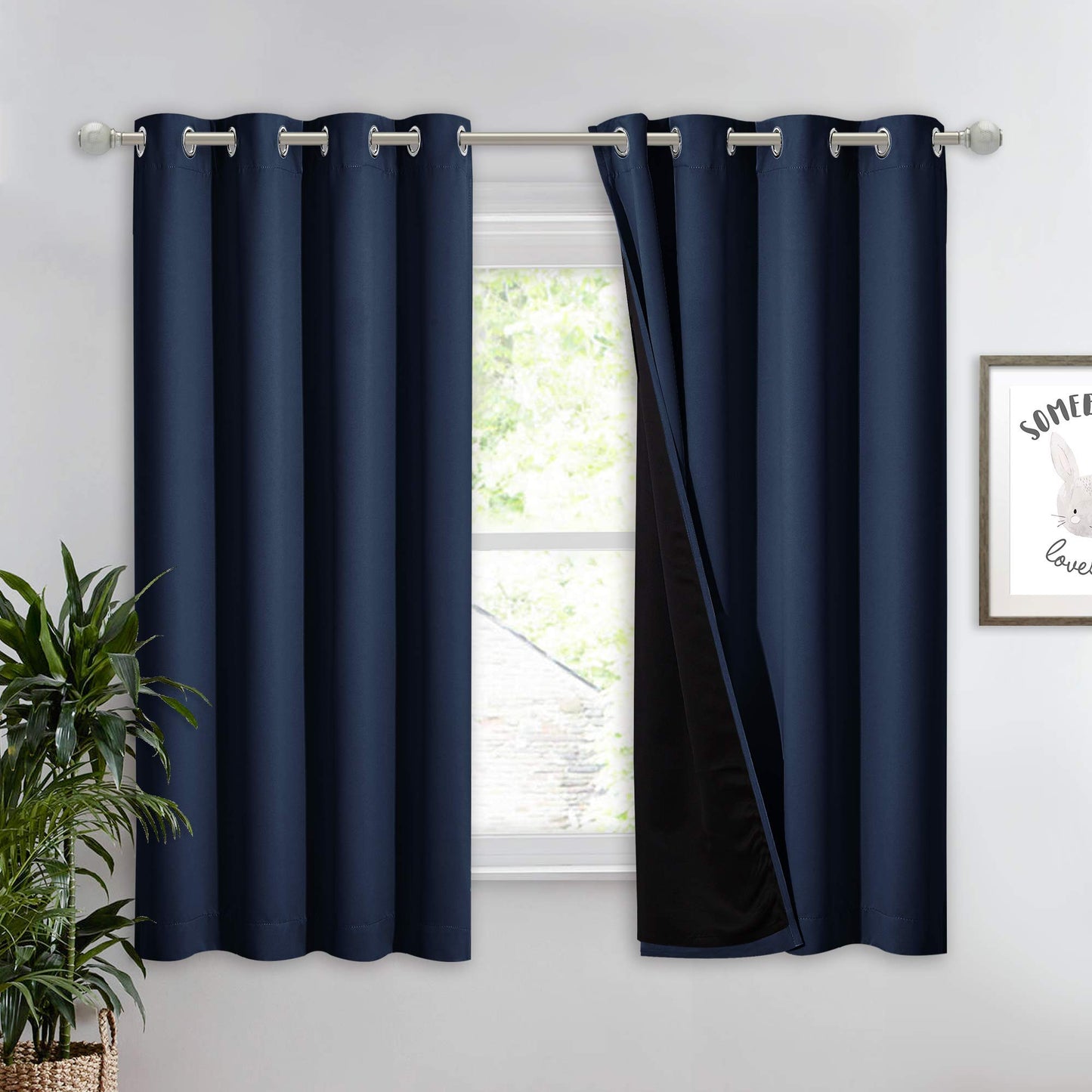 100% Blackout curtains - thermal insulated blackout fabric - two layers fully darkness curtain