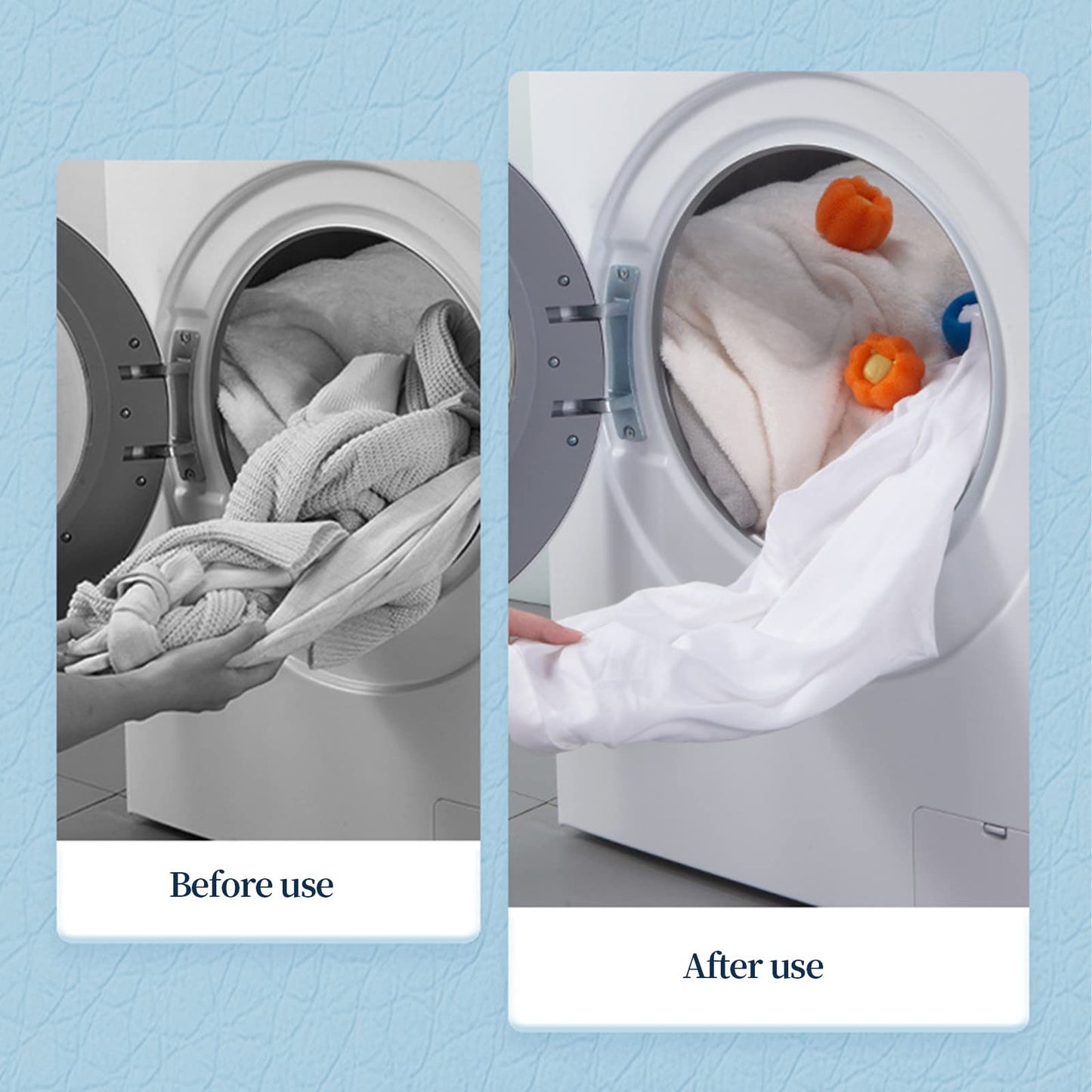 Mnixy 3PCS Hair Removal Cleaning Ball, Clothes Anti-winding Adsorption Hair Removal Cleaning Ball, Reusable Hair Remover Washing Machine Hair Laundry Ball, Dryer Ball for Clothing