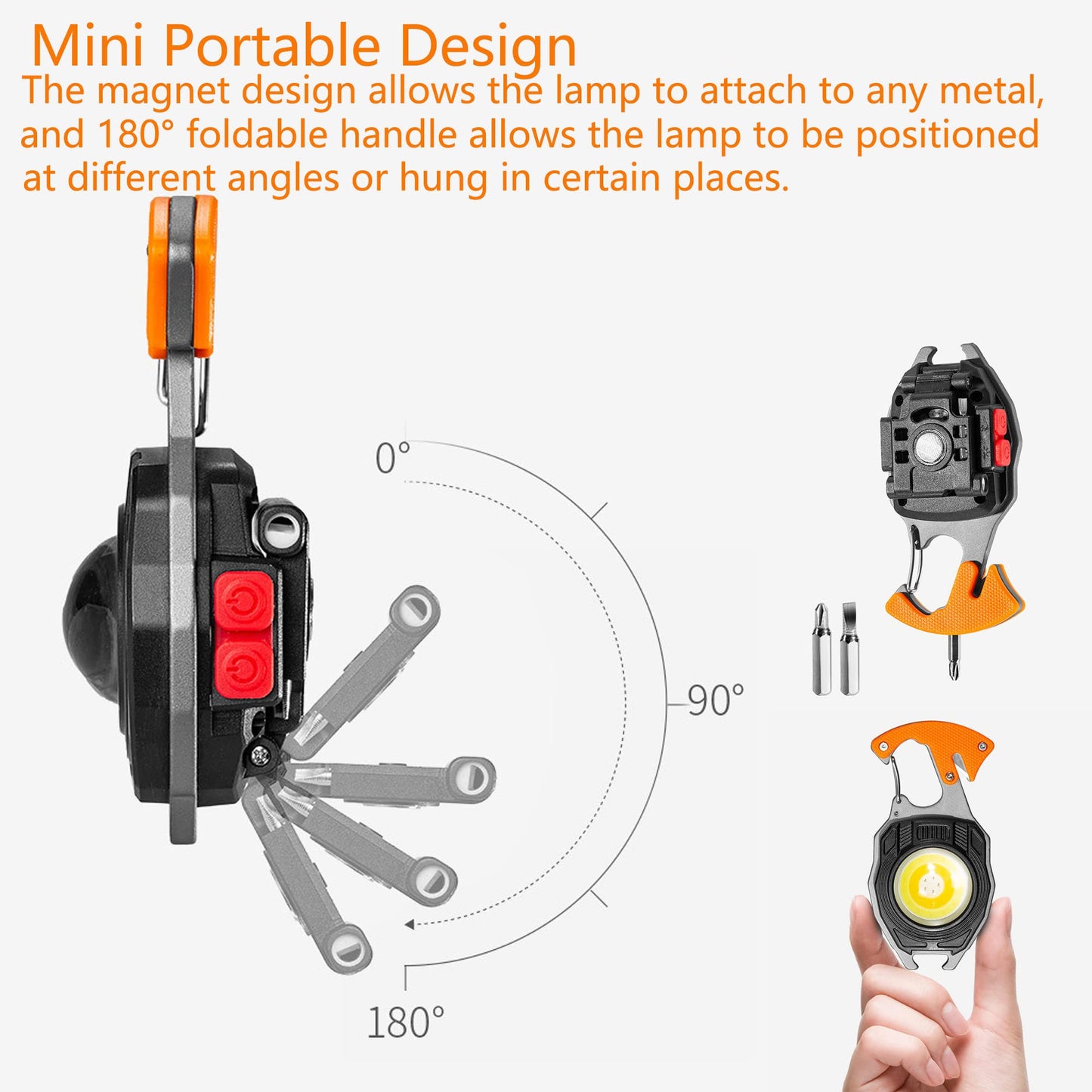 Multifunctional Keychain Flashlights, LED Rechargeable Flashlights with Lighter, Life-Saving Whistles, Screwdriver Bottle, Opener, Multiple Light Mode Portable Pocket Light for Outoor Hiking