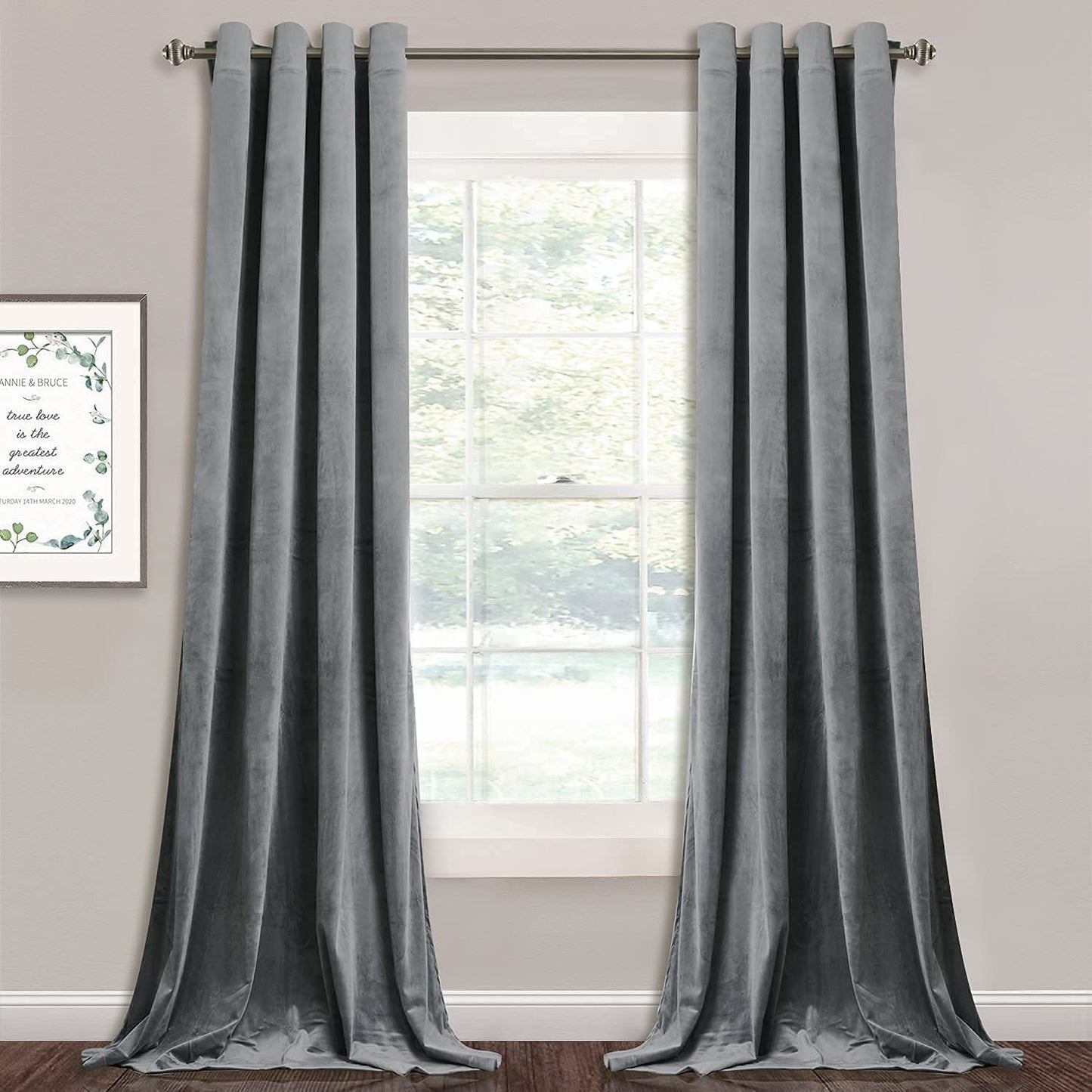 Elegant Velvet Curtains - Thermal Insulated Curtains for Living Room,steel Grommets - Light Blocking Shades - 2 panels