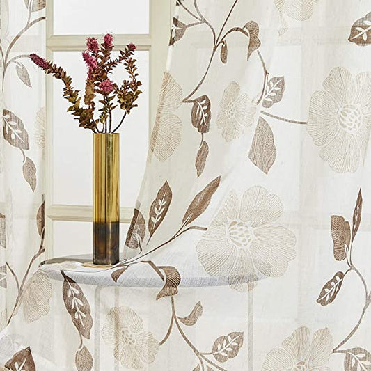 ستارة كتان شبه شفافة - شريط فضي عادي