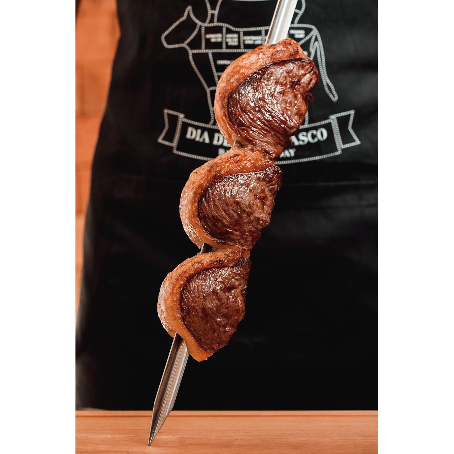 75 cm Barbecue Skewer – Stainless Steel Prong with Sturdy Wooden Handle – Rust-Resistant & Durable for Grilling Meat, Vegetables & BBQ Cooking