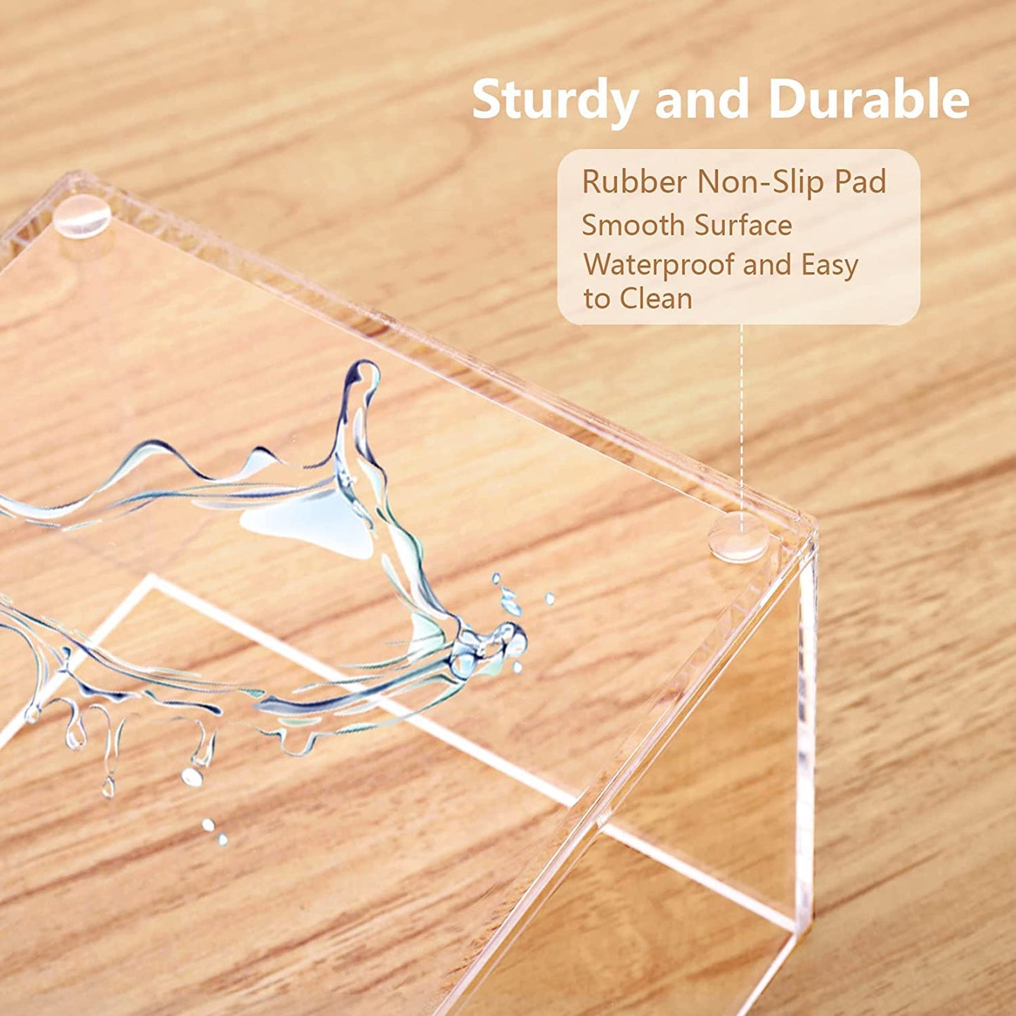 Clear Acrylic Tissue Box Cover Holder with Removable Lid for Easy Use – 26 x 12 x 10 cm Rectangular Napkin Organizer for Bathroom, Kitchen, Office, or Events