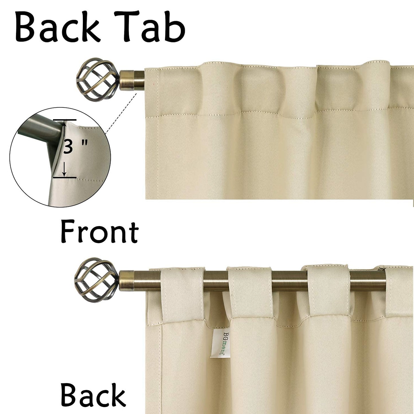 Elegant Blackout Curtains-Back Tap design-thermal Insulated fabric-for room Darkness - 1 Piece