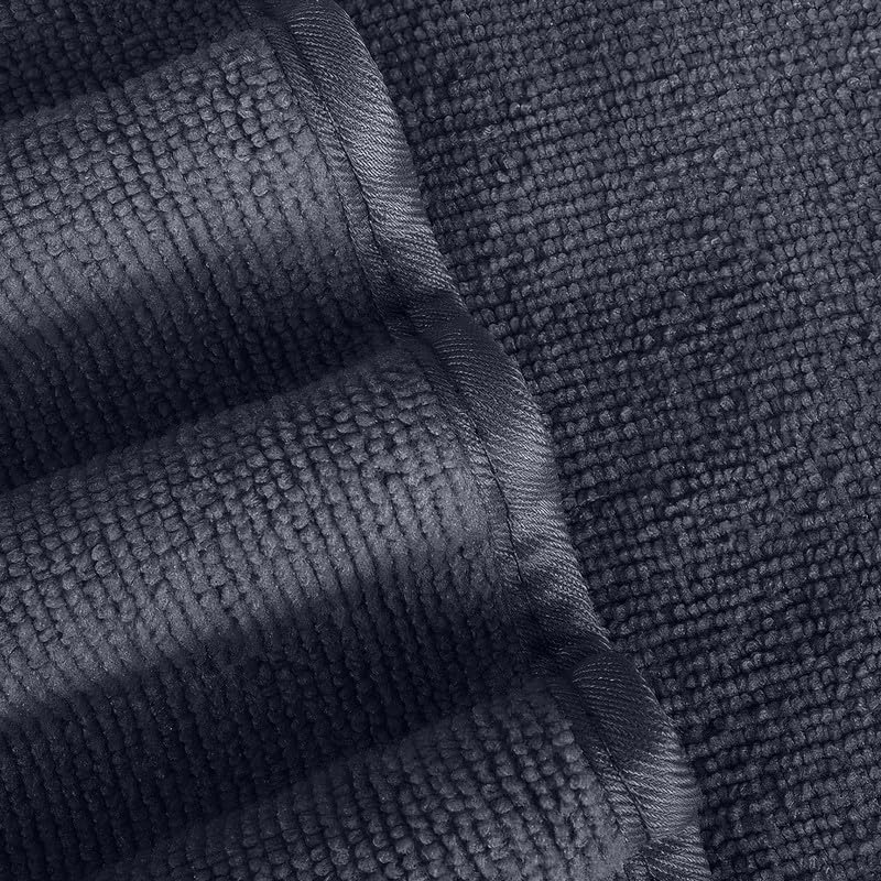 4-Piece Towel Set, 100% Cotton ? Includes 1 Bath Towel 140 cm x 70 cm, 1 Hand Towel 100 cm x 50 cm, 2 Washcloths 30 cm x 30 cm, Quick Dry, Super Soft, Highly Absorbent, No Fade, Black