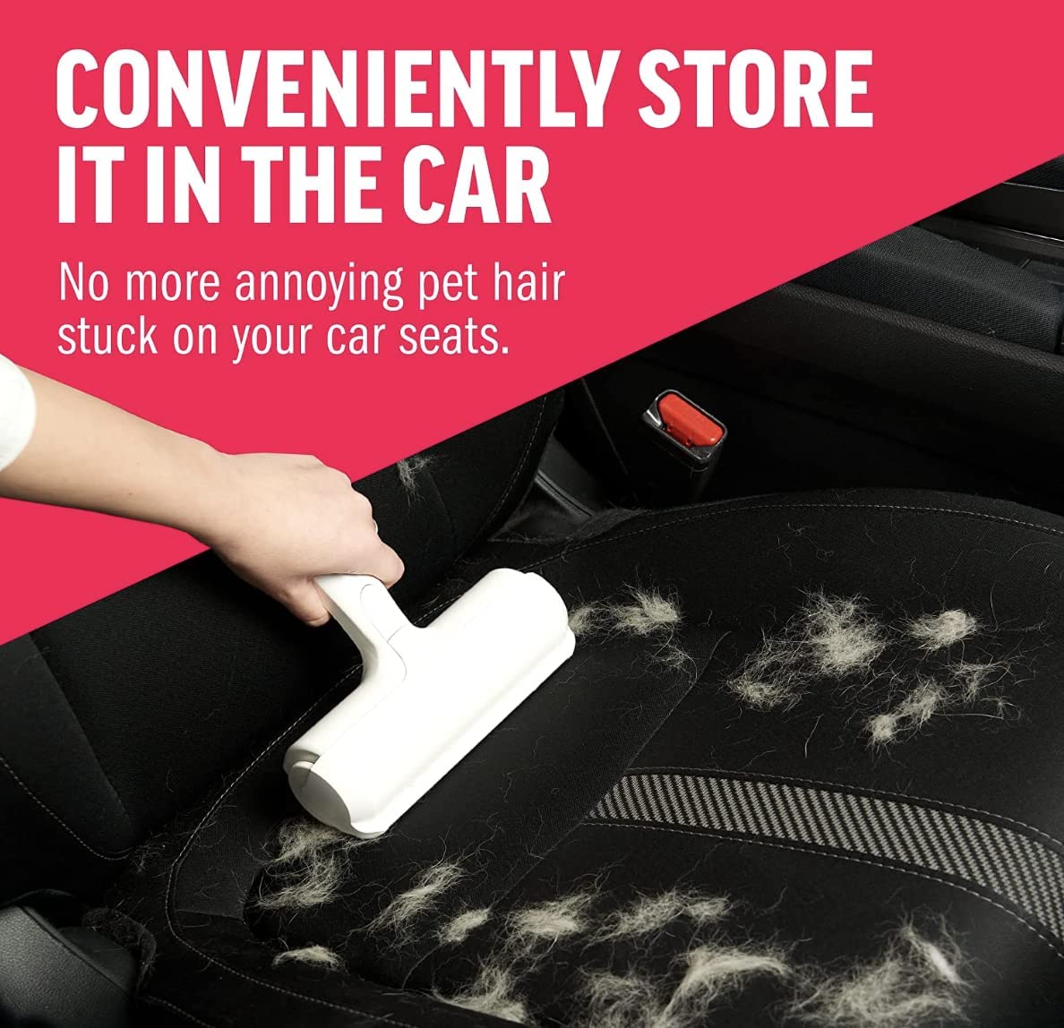 Reusable dog and cat hair remover, reusable dog and cat car hair remover, reusable dog and cat furniture hair remover (white and blue)