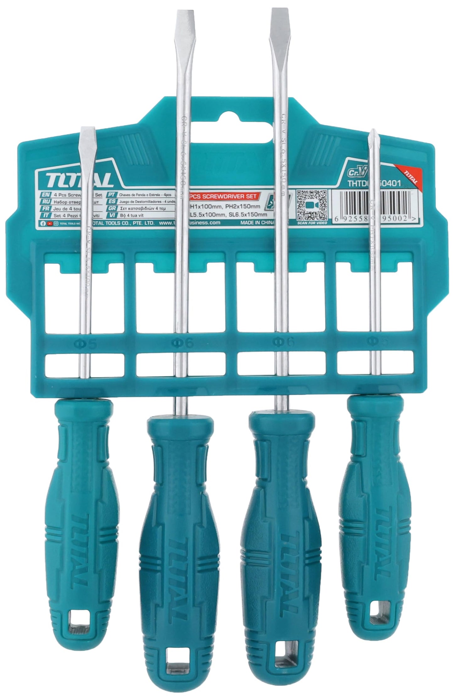 TOTAL PLASTIC SCREWDRIVER SET 4PCS