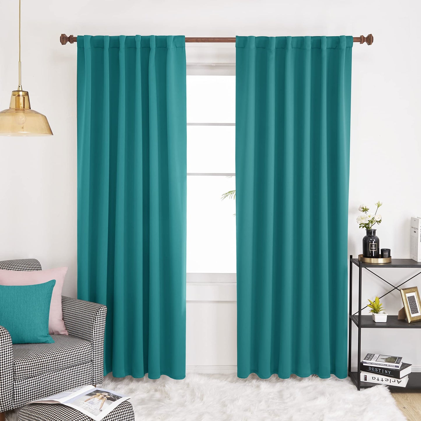 Elegant Blackout Curtains-Back Tap design-thermal Insulated fabric-for room Darkness - 1 Piece