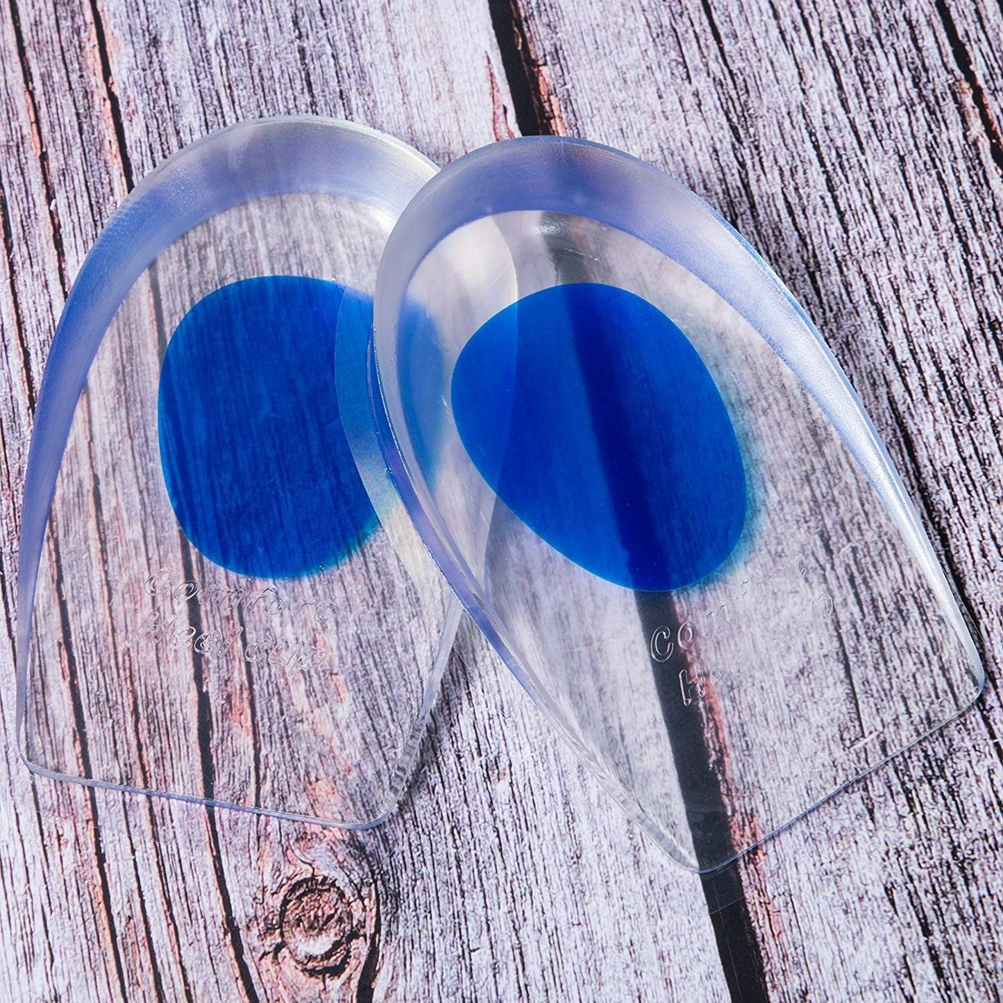 2Pair Silicone Gel Heel Cups - Shoe Inserts for Plantar Fasciitis Sore Heel Pain Bone Spur & Achilles Pain - Pad & Shock Absorbing Support UK Men's 6-11, One Size