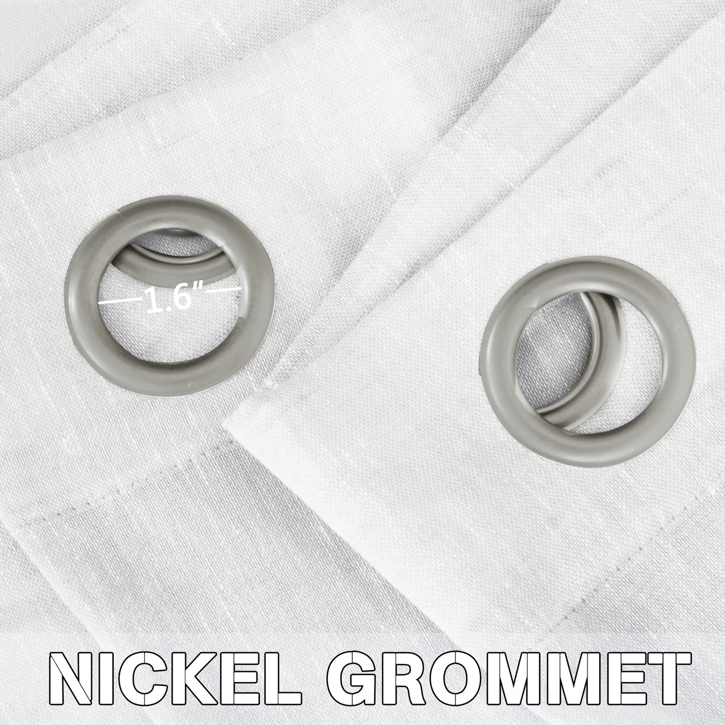 Semi-Transparent Natural Linen Curtains with Elegant Sheer Fabric and Steel Grommets - 1 Piece