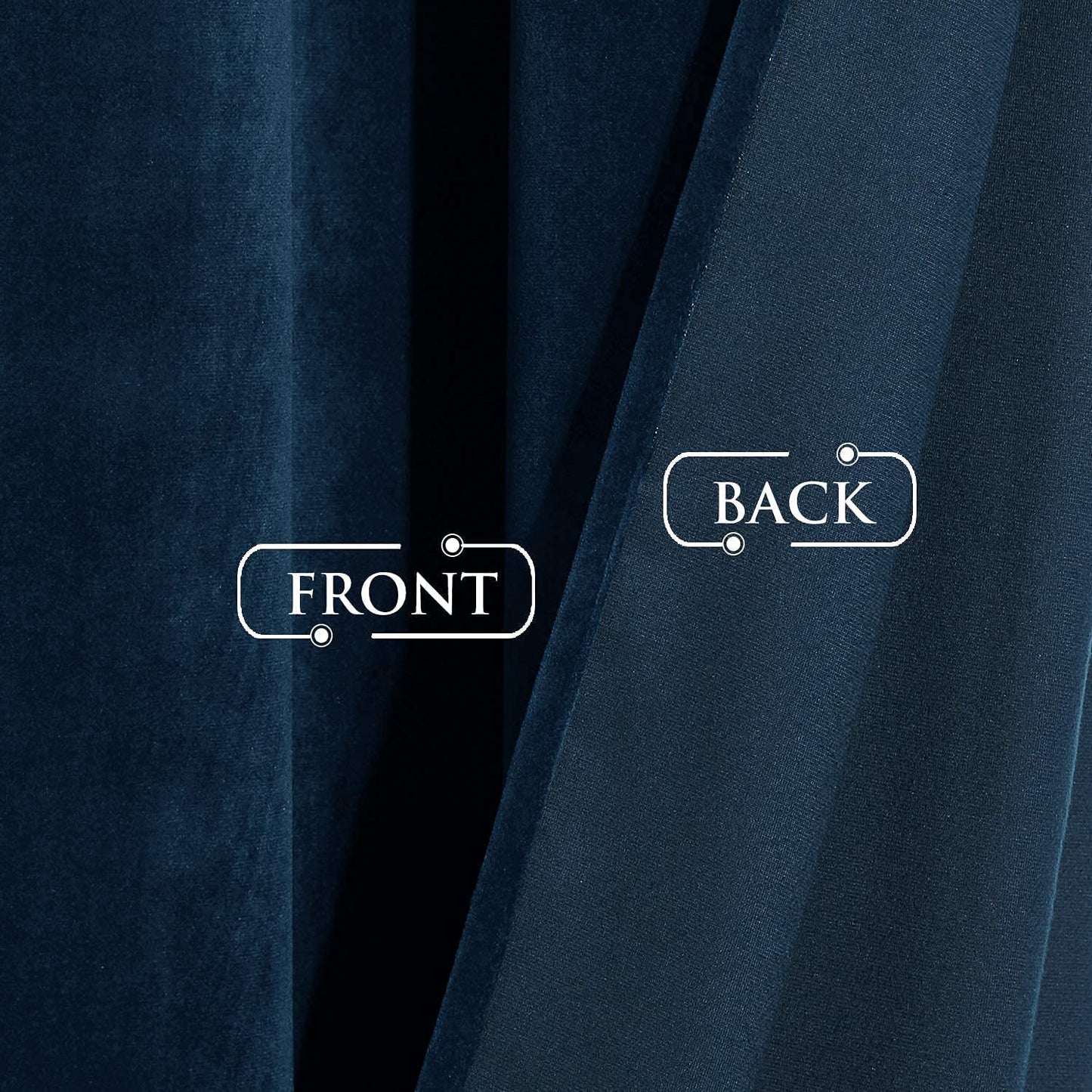 Elegant Velvet curtains - Soft Velour fabric - Steel Grommets - for living rooms - 1 piece-Navy
