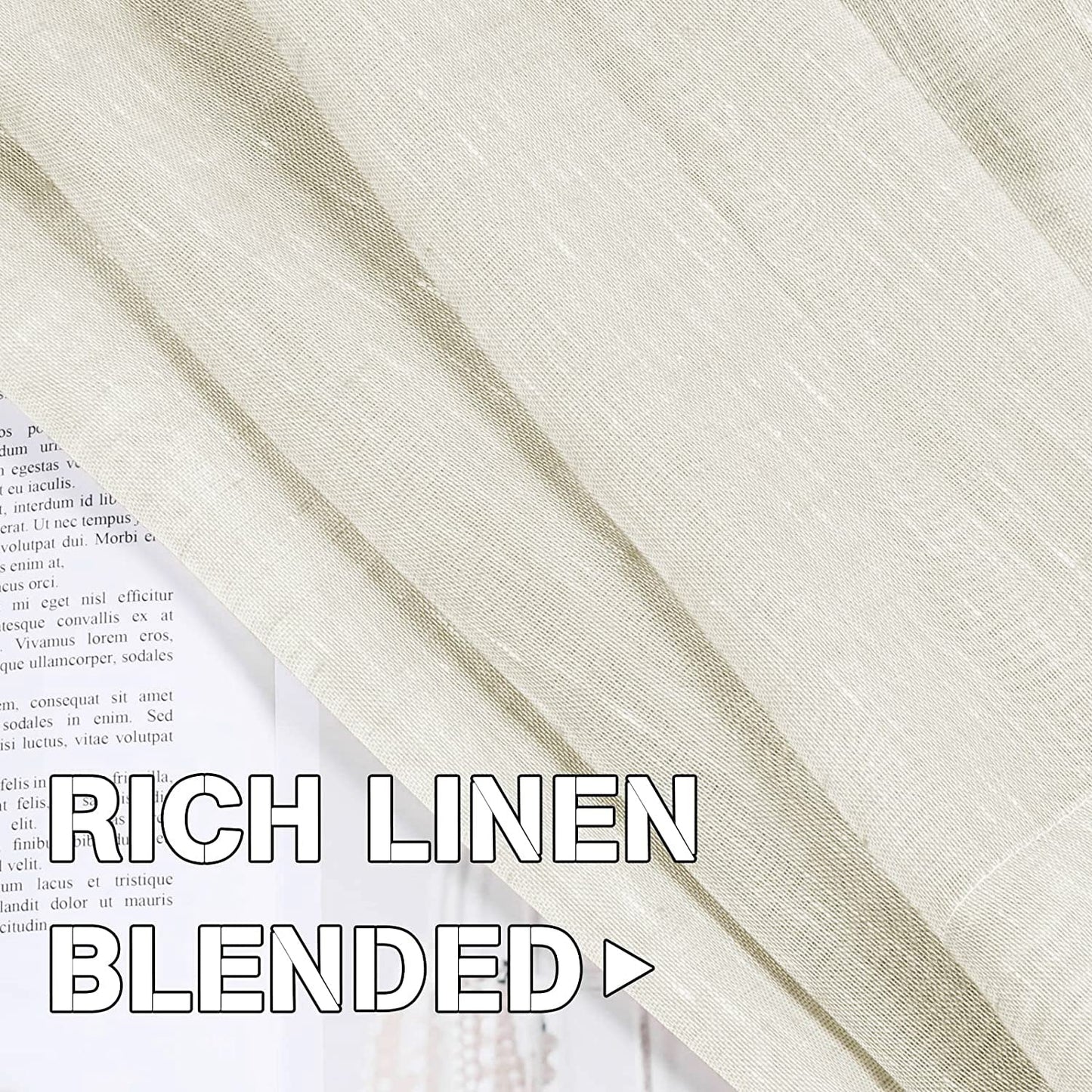 Semi-Transparent Natural Linen Curtains with Elegant Sheer Fabric and Steel Grommets - 1 Piece