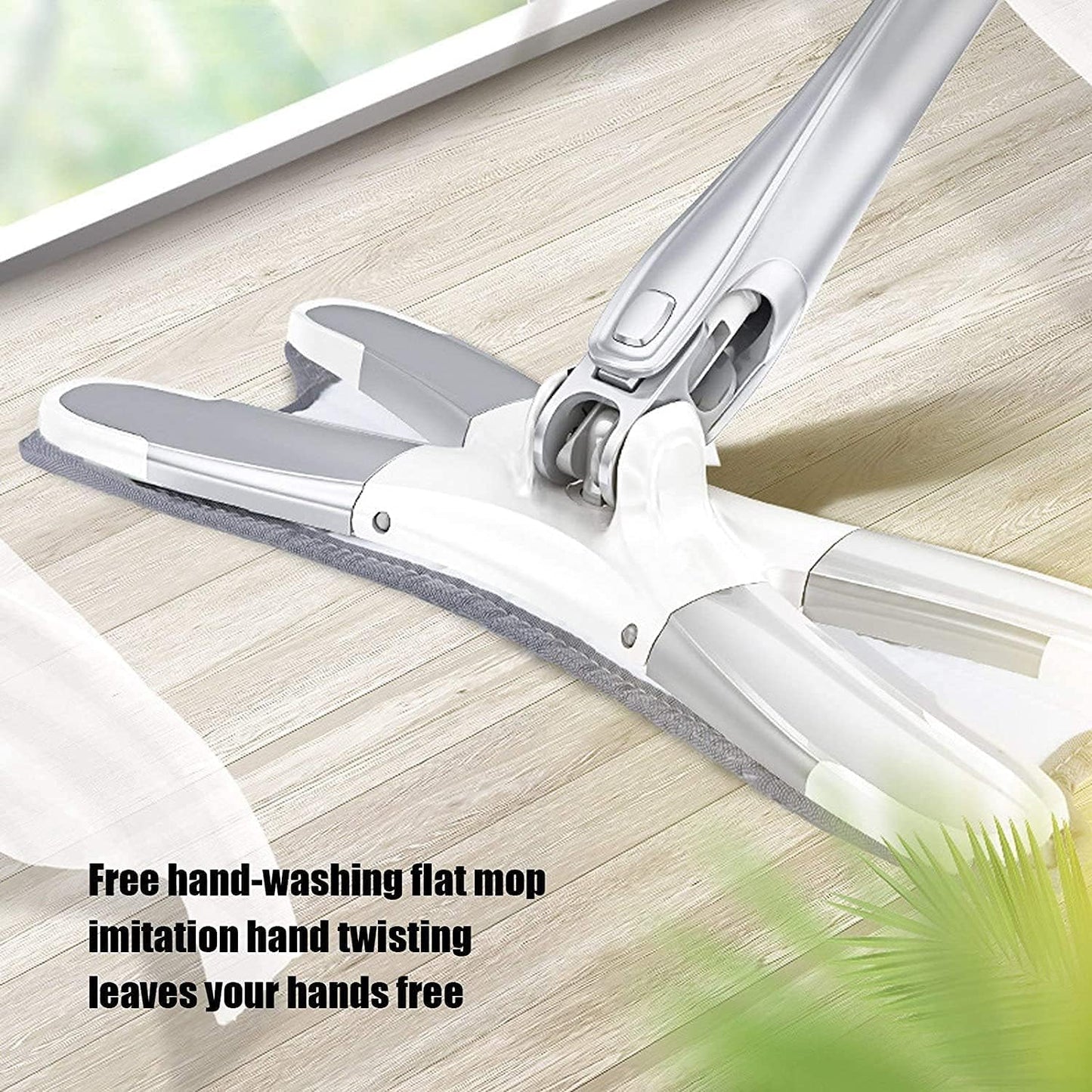 360° Rotating Flat Mop – Self-Wringing Microfiber Cleaning Mop with Reusable Pads for Home, Kitchen, Hardwood, Laminate, and Tile Floors