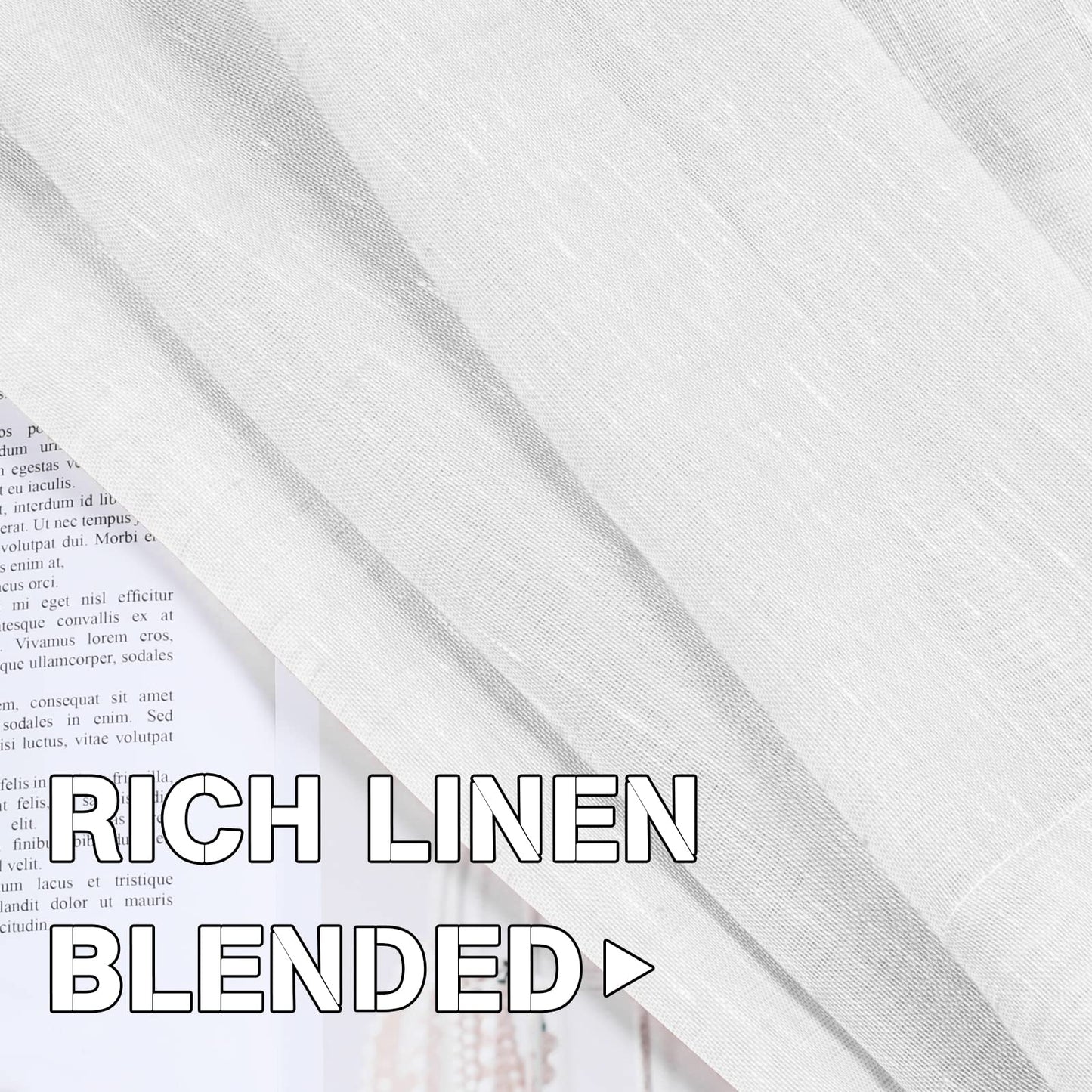 Semi-Transparent Natural Linen Curtains with Elegant Sheer Fabric and Steel Grommets - 1 Piece