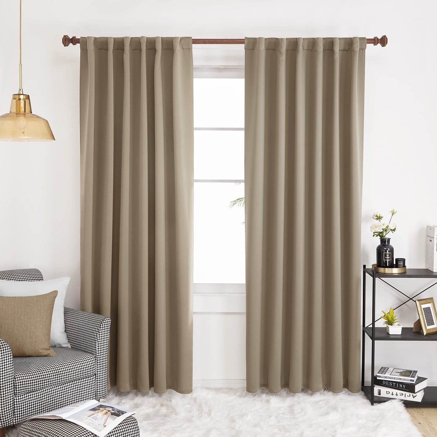 Elegant Blackout Curtains-Back Tap design-thermal Insulated fabric-for room Darkness - 1 Piece