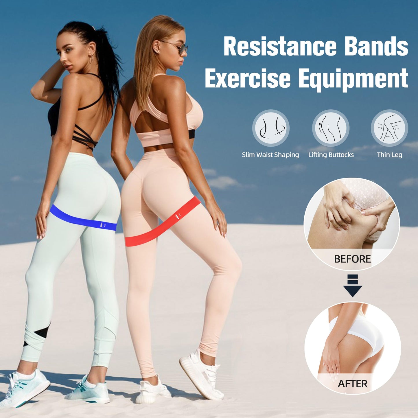 Resistance Bands for Working Out, Set of 5 Resistance Loop Exercise Bands, Elastic Workout Bands for Women and Man Home Gym Yoga Strength Training Exercise Equipment Essentials Fitness Accessories