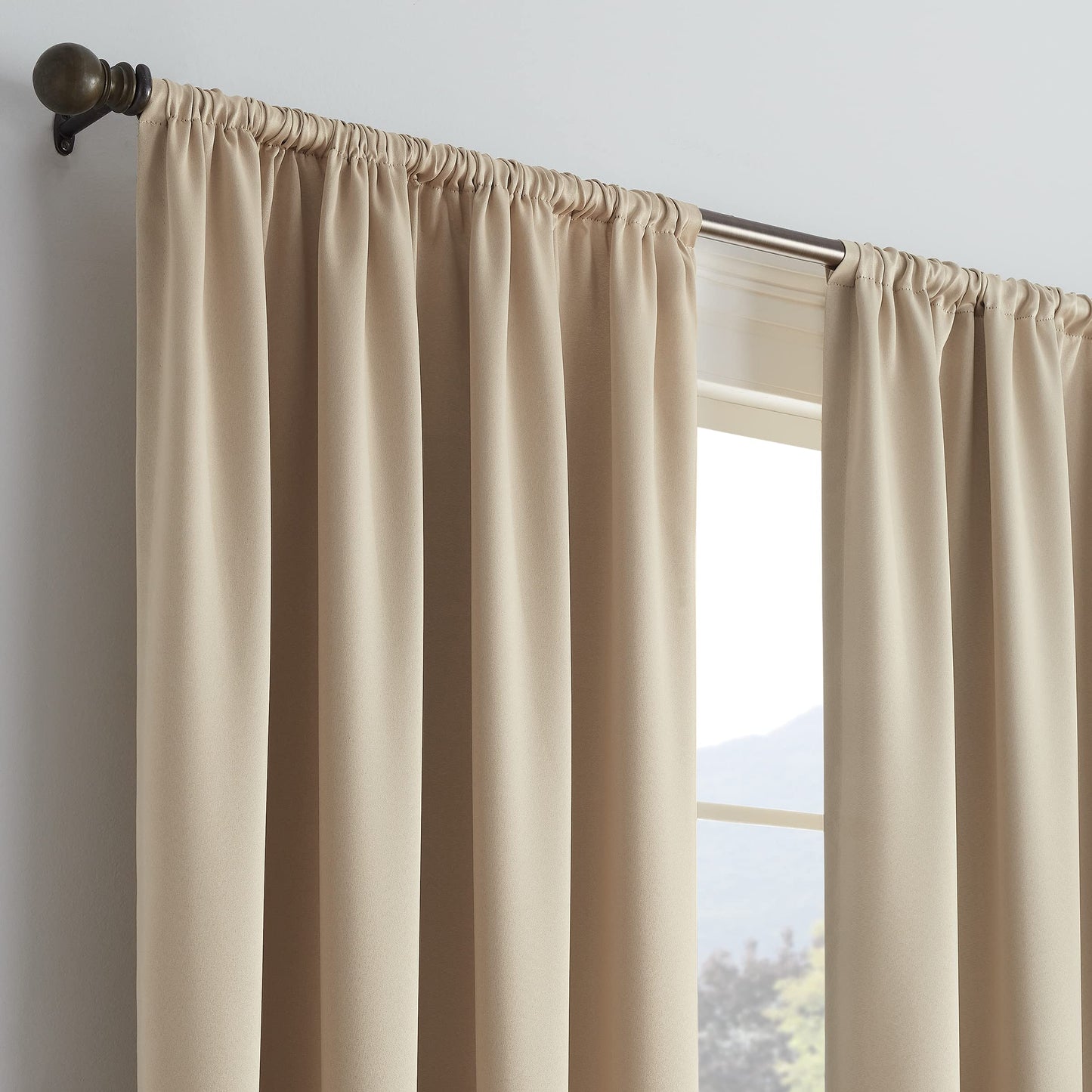 Blackout Curtains for Bedroom - Thermal Insulated Room Darkening Noise Reducing- cover pocket design - 1 panel with tie-pack