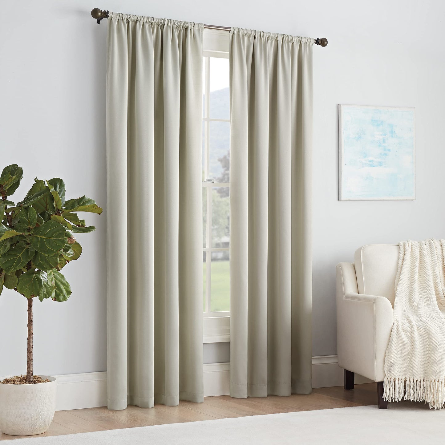 Blackout Curtains for Bedroom - Thermal Insulated Room Darkening Noise Reducing- cover pocket design - 1 panel with tie-pack