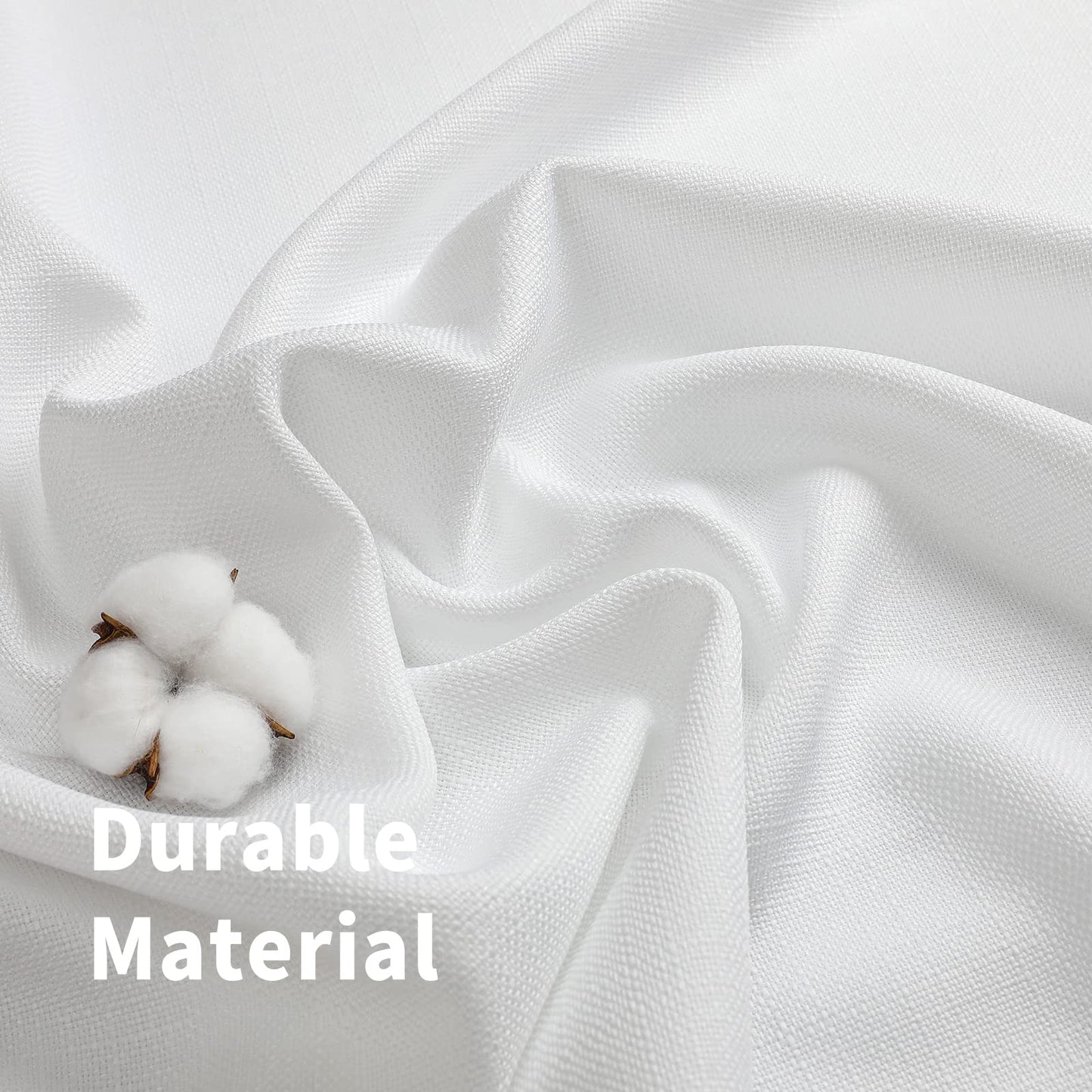 Natural Linen Curtains -Semi Transparent Sheer -Soft And Durable Fabric -For Living Rooms And Bedroom Steel Grommets -Two Pieces