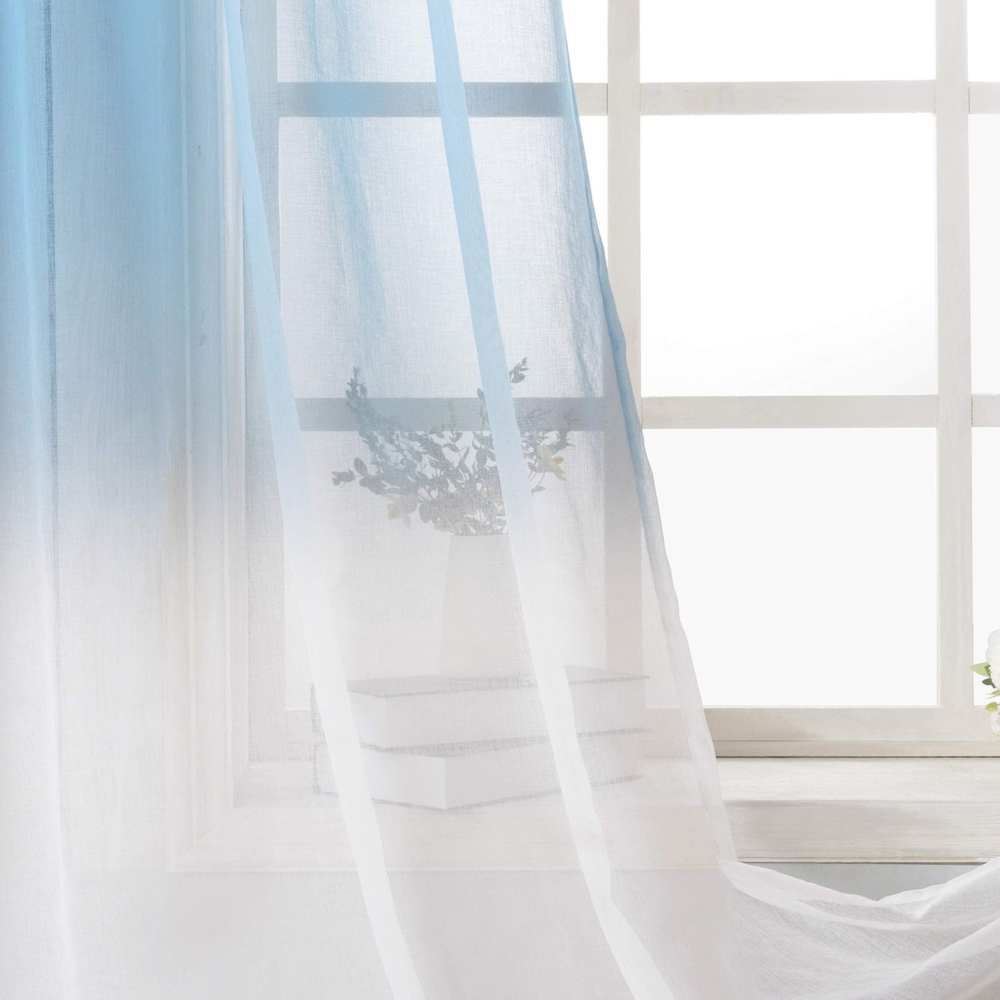 Luxury Voile Curtains - Gradient colours - Steel Grommets - 1 Piece