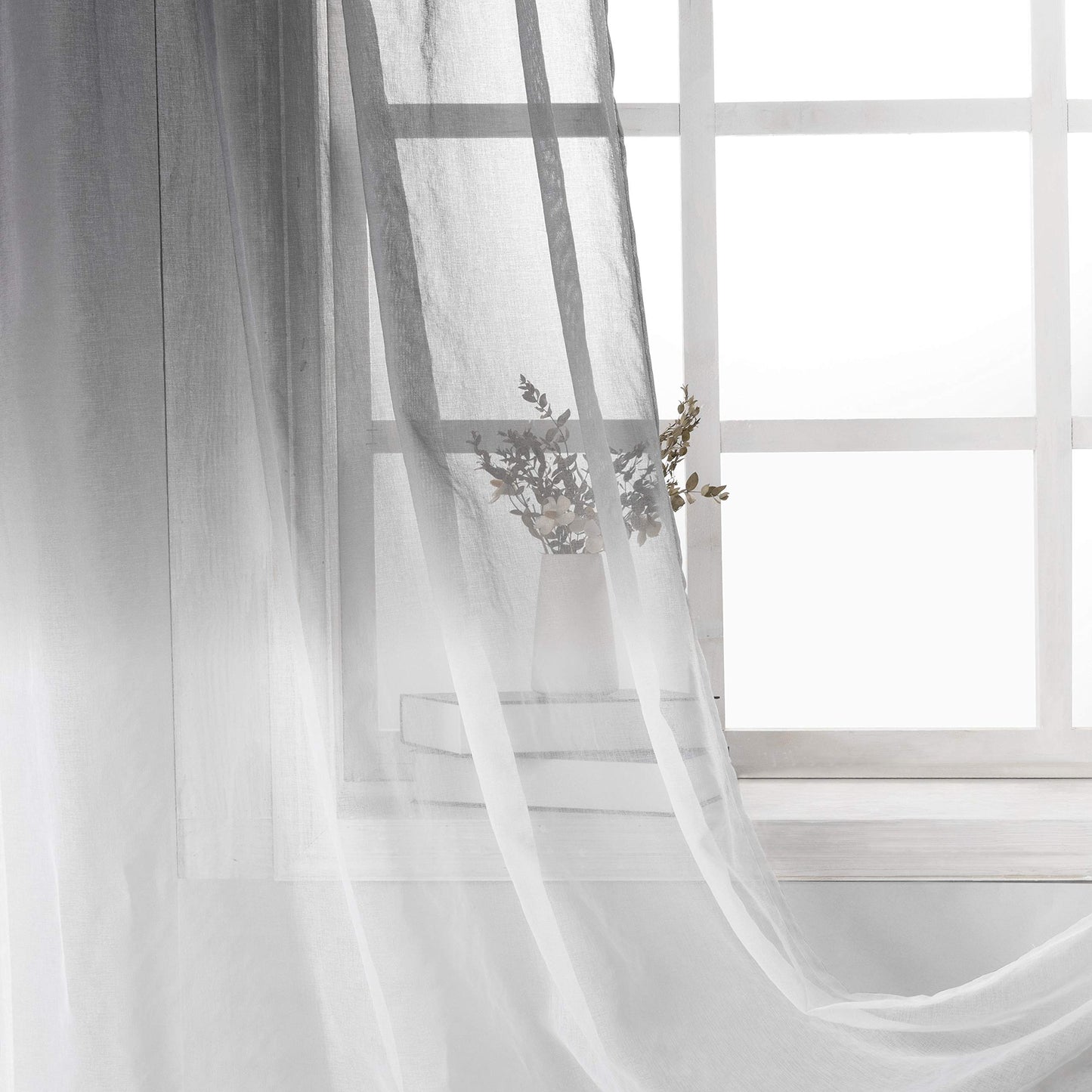Luxury Voile Curtains - Gradient colours - Steel Grommets - 1 Piece