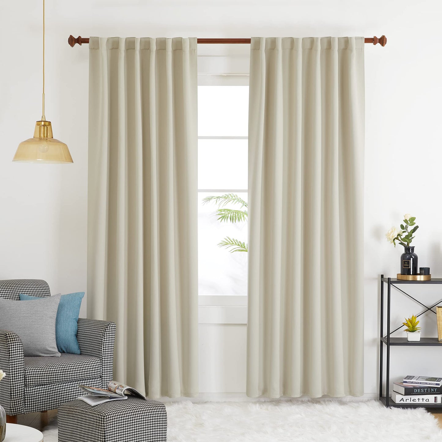 Elegant Blackout Curtains-Back Tap design-thermal Insulated fabric-for room Darkness - 1 Piece