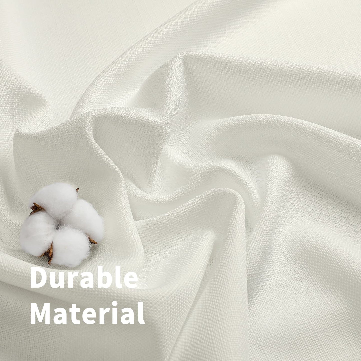 Natural Linen Curtains -Semi Transparent Sheer -Soft And Durable Fabric -For Living Rooms And Bedroom Steel Grommets -Two Pieces