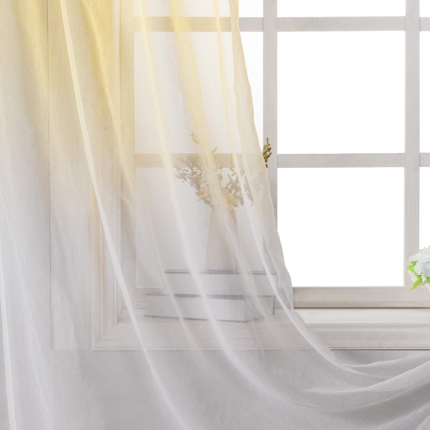 Luxury Voile Curtains - Gradient colours - Steel Grommets - 1 Piece