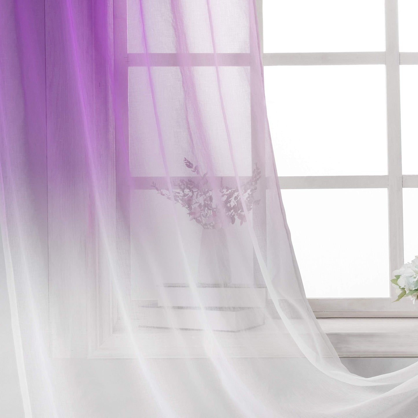 Luxury Voile Curtains - Gradient colours - Steel Grommets - 1 Piece