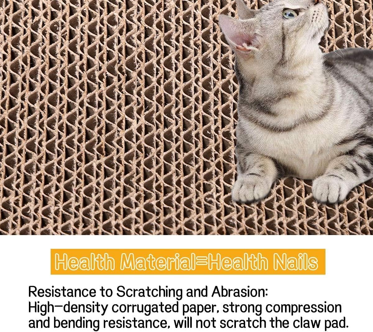 Cat Scratching Board - Reversible Corrugated Cardboard Cat Scratcher Pad with Catnip, Durable Lounge & Couch Protector for Indoor Cats