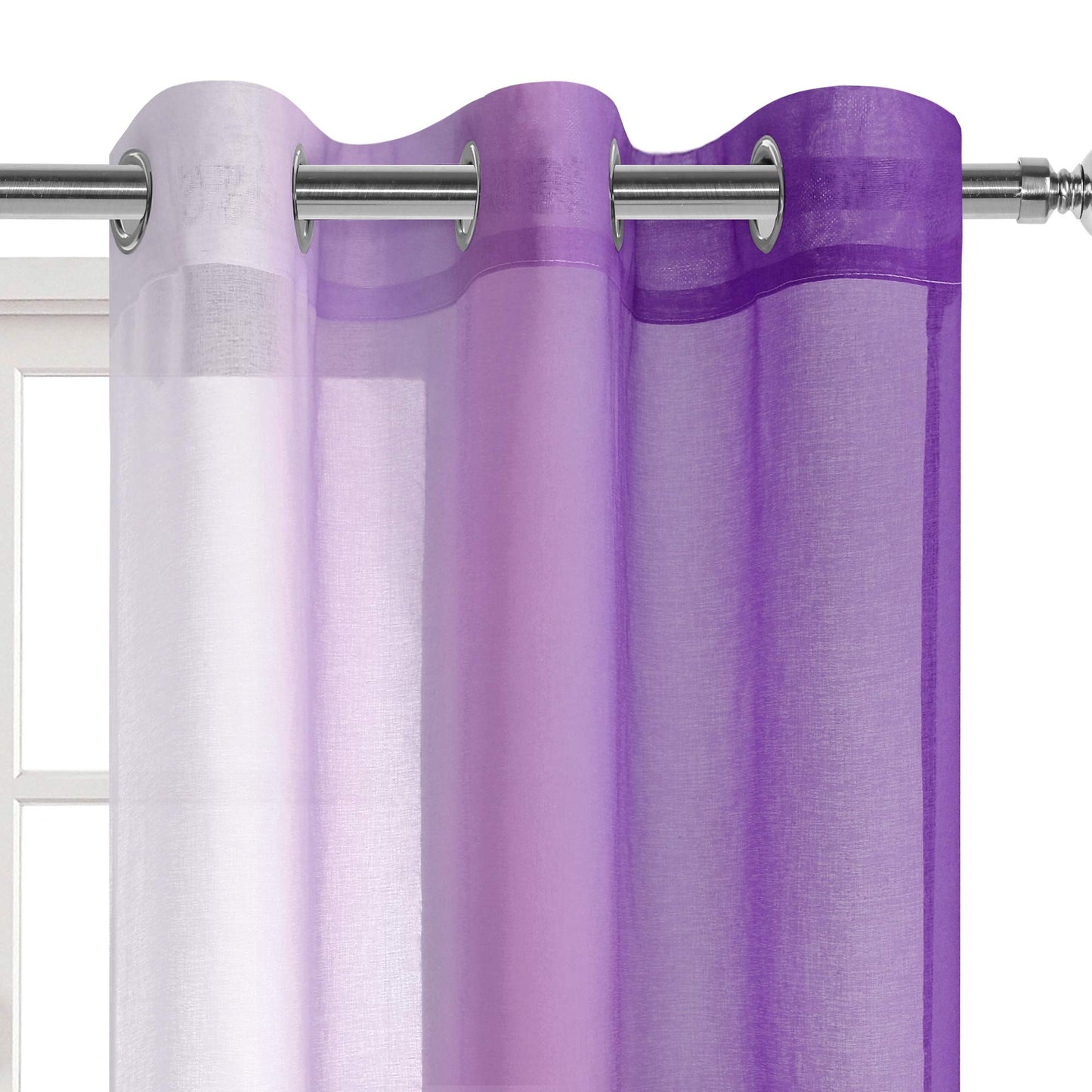 Modern Design Voile chiffon Curtains - Gradient colours- steel Grommets - 2 pieces - for living rooms and bedrooms