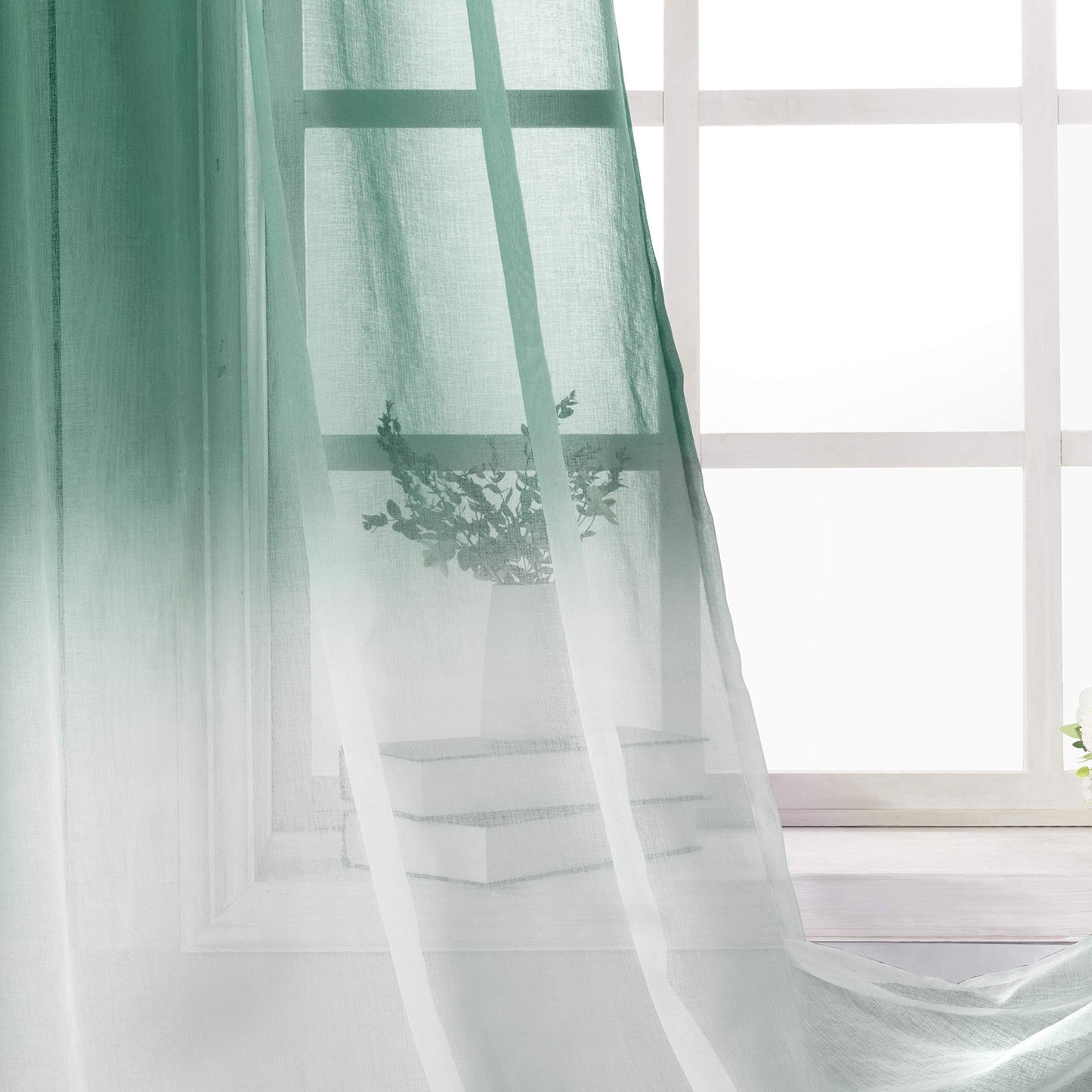 Luxury Voile Curtains - Gradient colours - Steel Grommets - 1 Piece