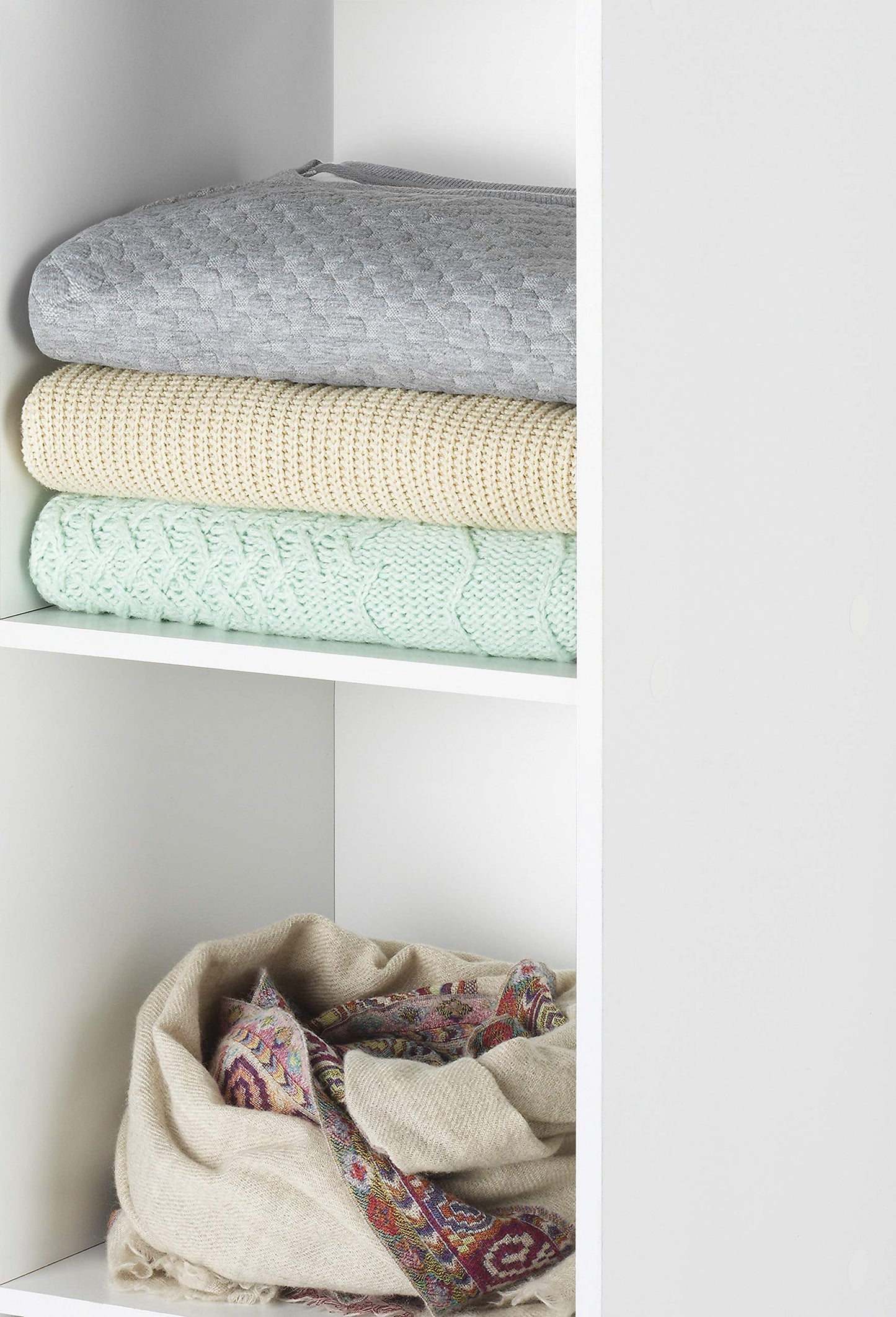 3 Cube Organizer, Versatile Storage Bookcase and Shelf Unit in White, Stackable and Modular Design for Closet, Office, or Living Room, Modern and Simple Organizer