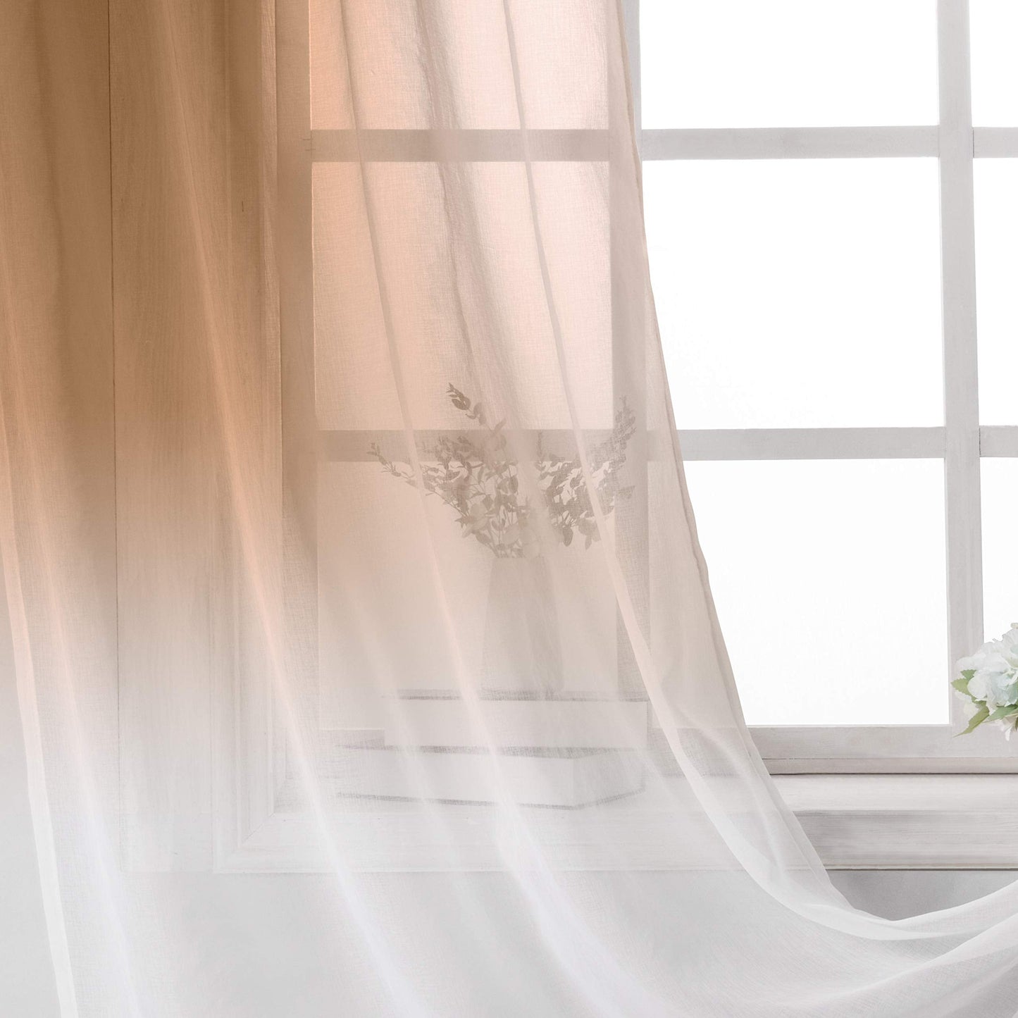 Luxury Voile Curtains - Gradient colours - Steel Grommets - 1 Piece