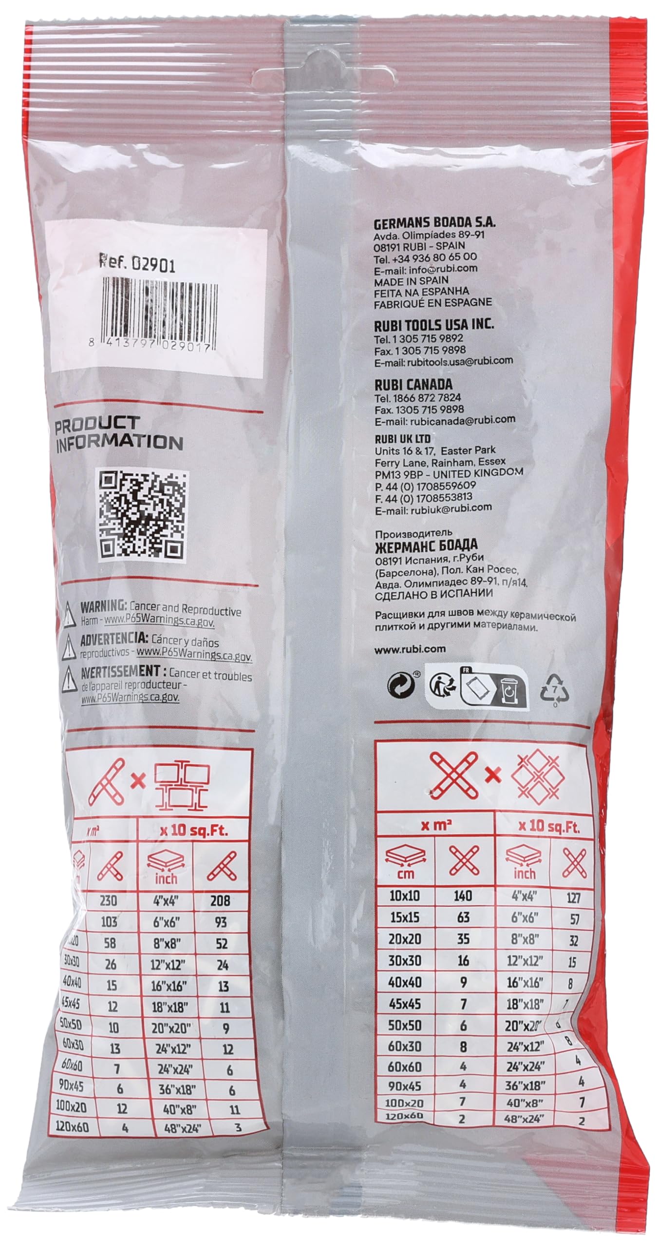 RUBI Solid plastic 2mm 300pcs Model- RUBI 02901