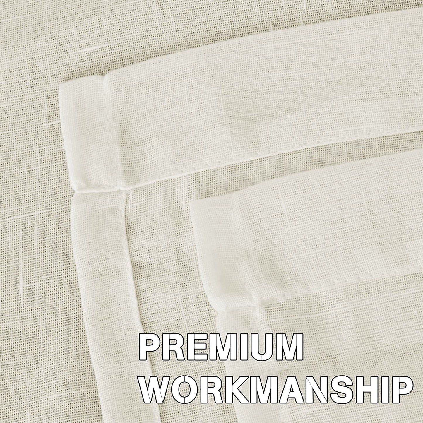 Semi-Transparent Natural Linen Curtains with Elegant Sheer Fabric and Steel Grommets - 1 Piece