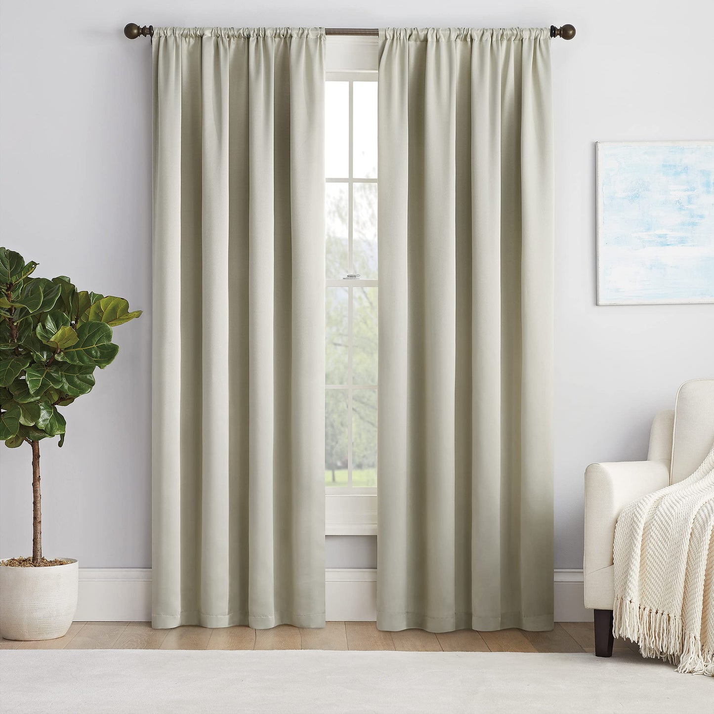 Blackout Curtains for Bedroom - Thermal Insulated Room Darkening Noise Reducing- cover pocket design - 1 panel with tie-pack